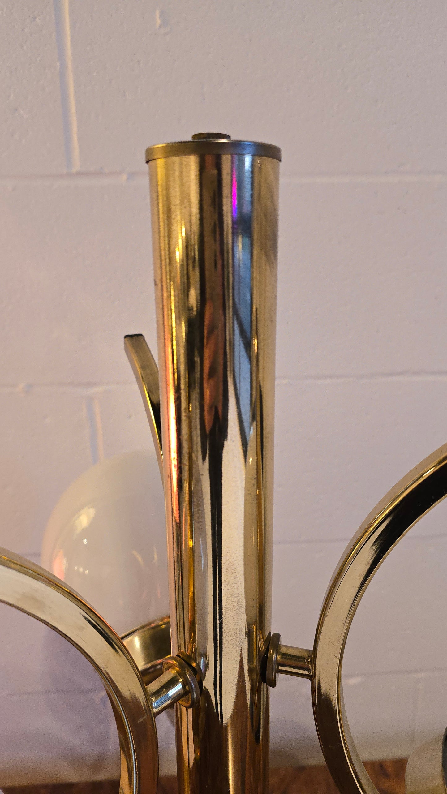 Three Globe Brass Table Lamp