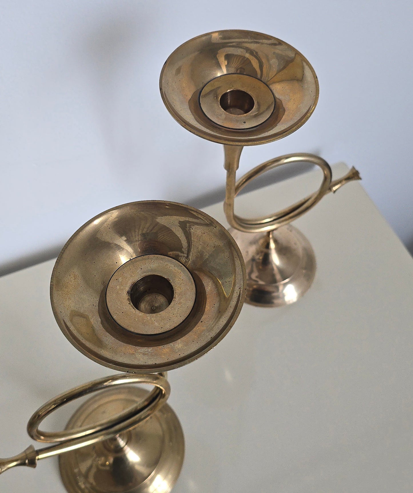 French Horn Candle Holders