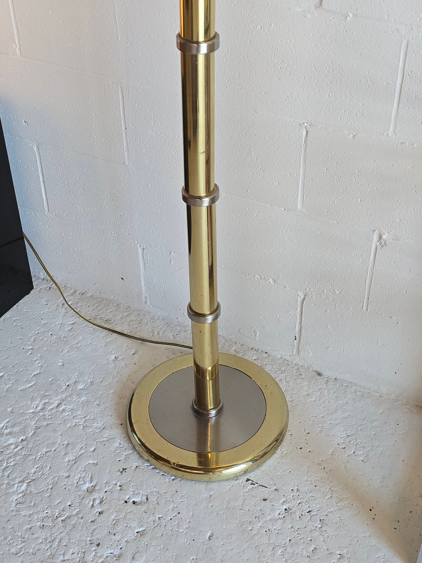 Torchiere Brass and Chrome Floor Lamp