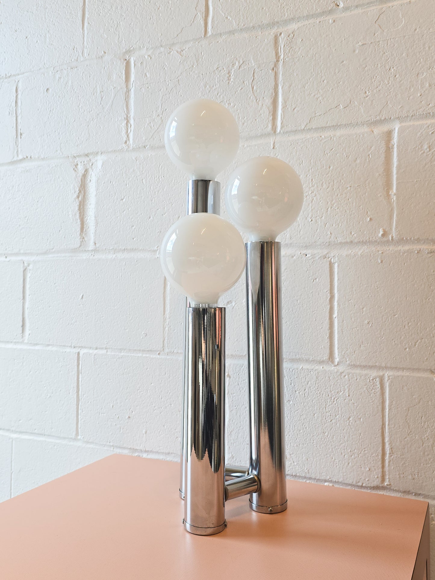 Chrome Tubular Table Lamp