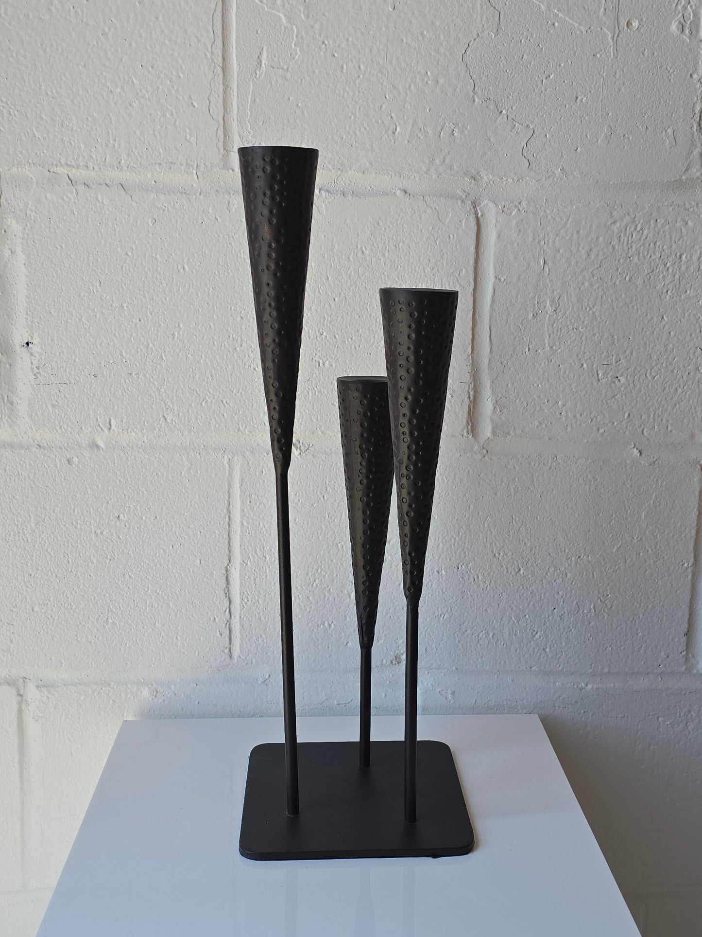 Brutalist Hammered Candelabra