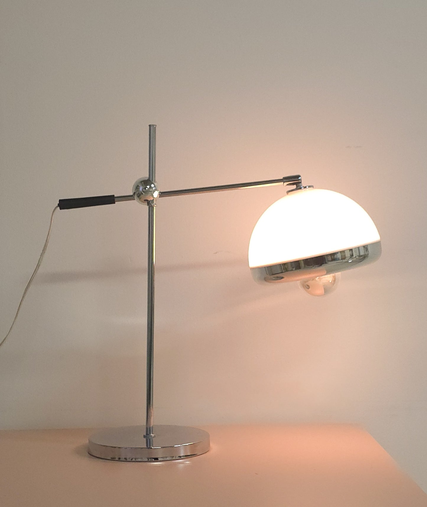 Chrome adjustable table lamp