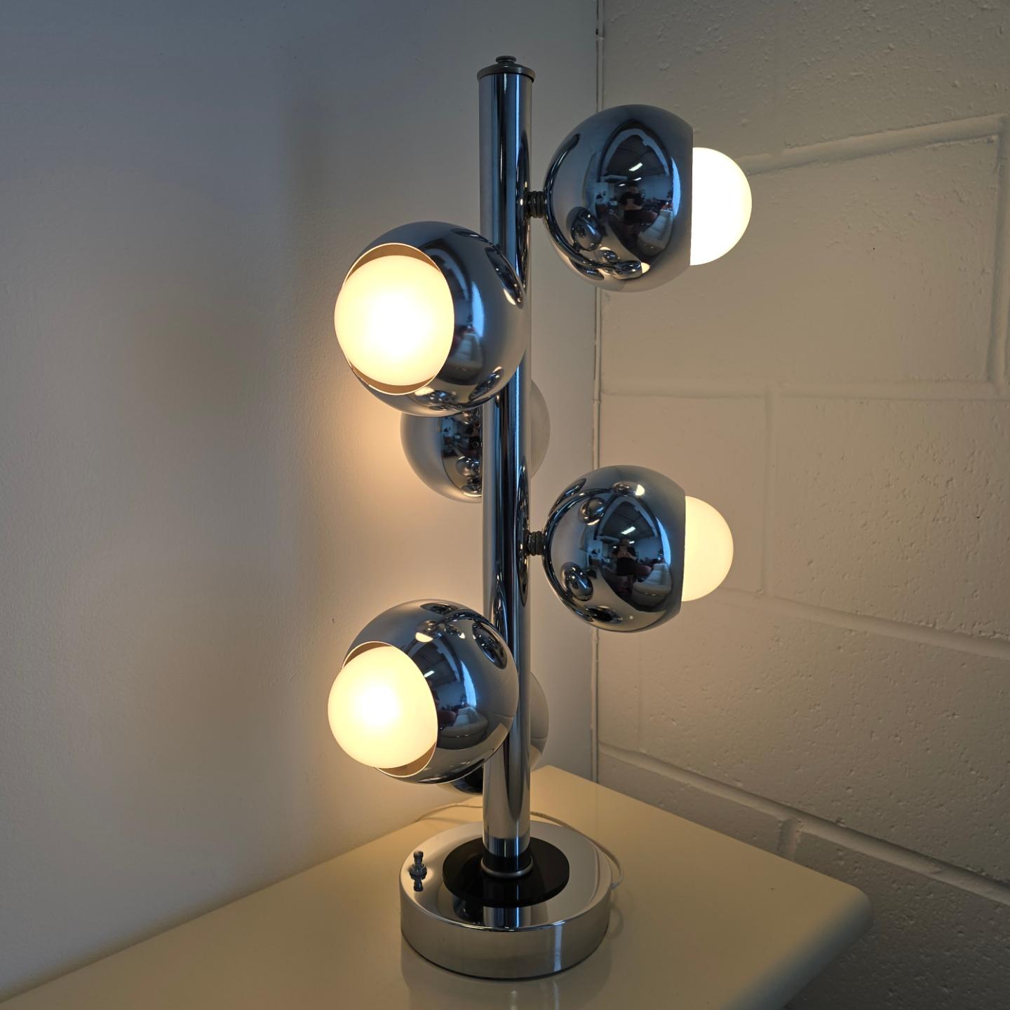 Chrome Six Light Table Lamp