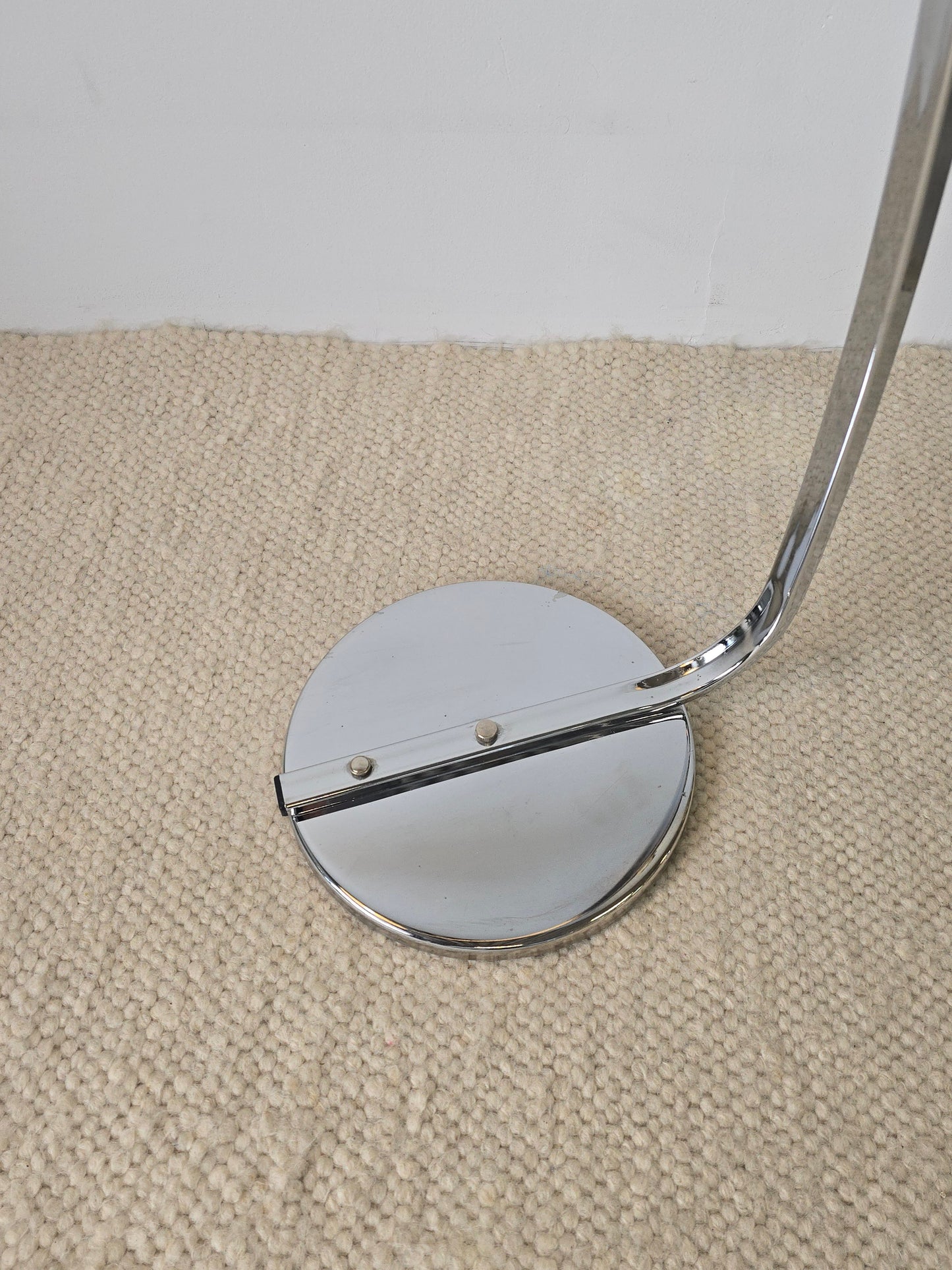 Arc Chrome Floor Lamp with Cocoon Shade