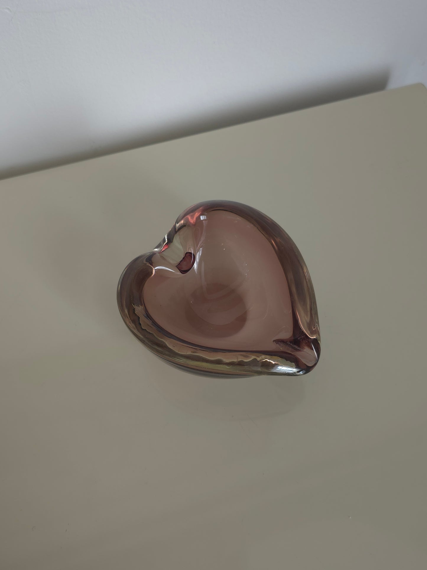Heart Shaped Glass Dish Ashtray
