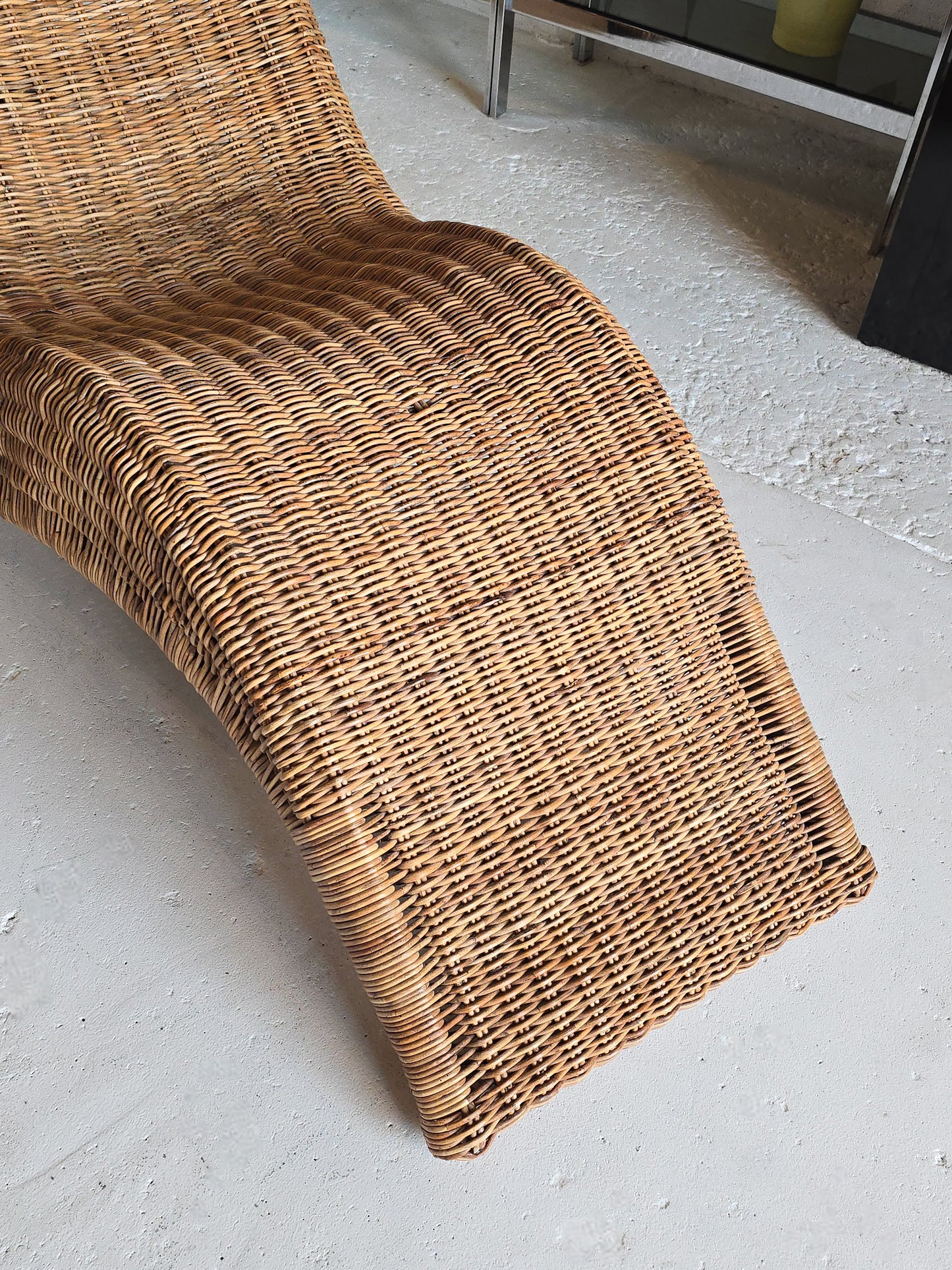 Vintage IKEA Karlskrona Wicker Rattan Chaise