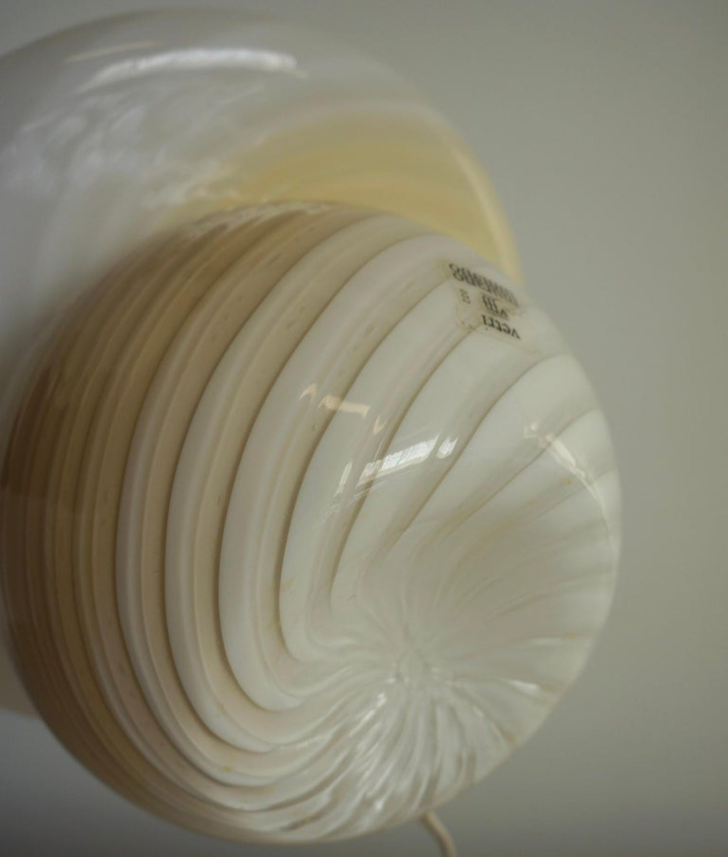 Medium Murano Mushroom Cream Swirl Lamp