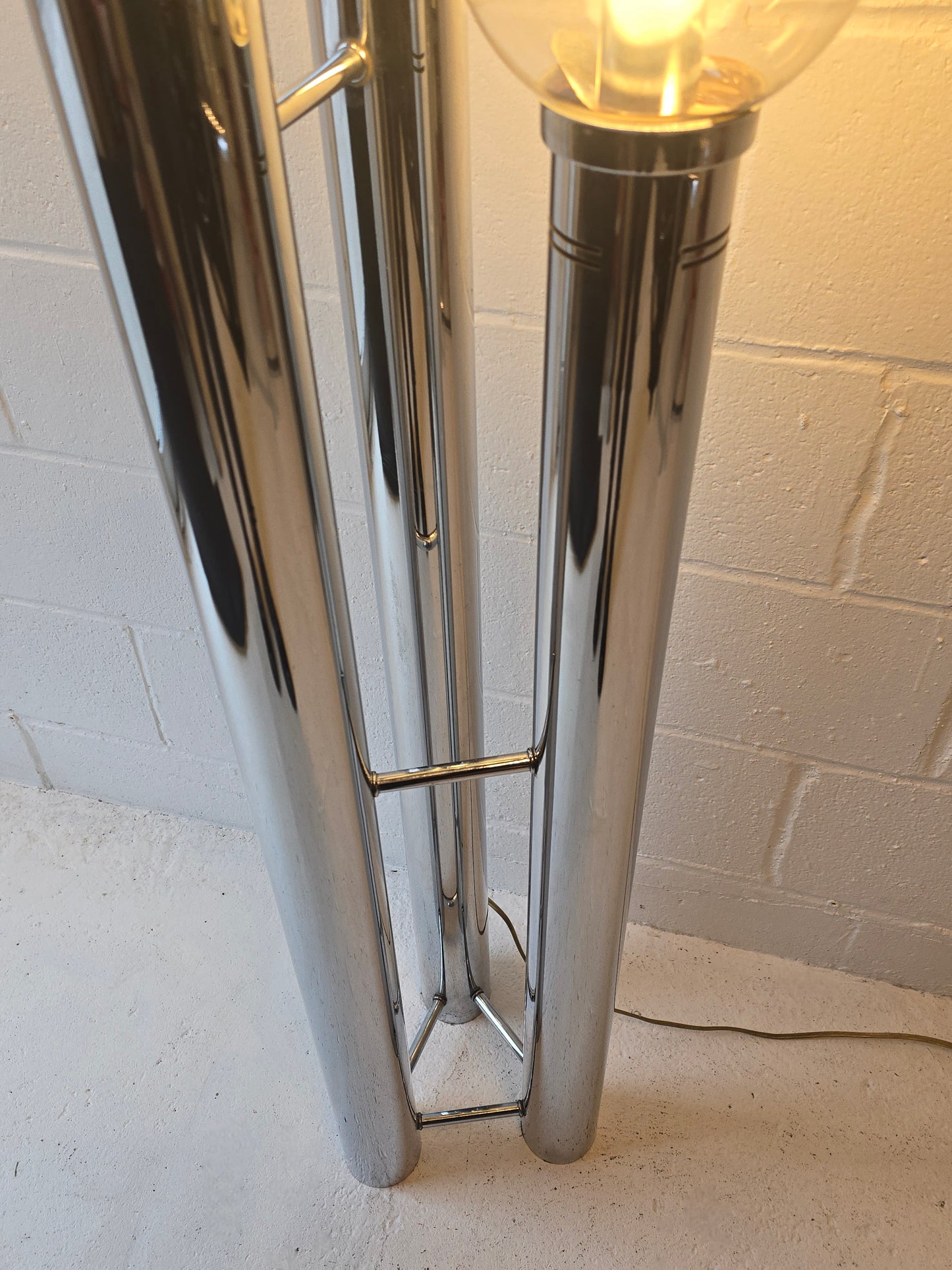 Glass and Chrome Floor Lamp