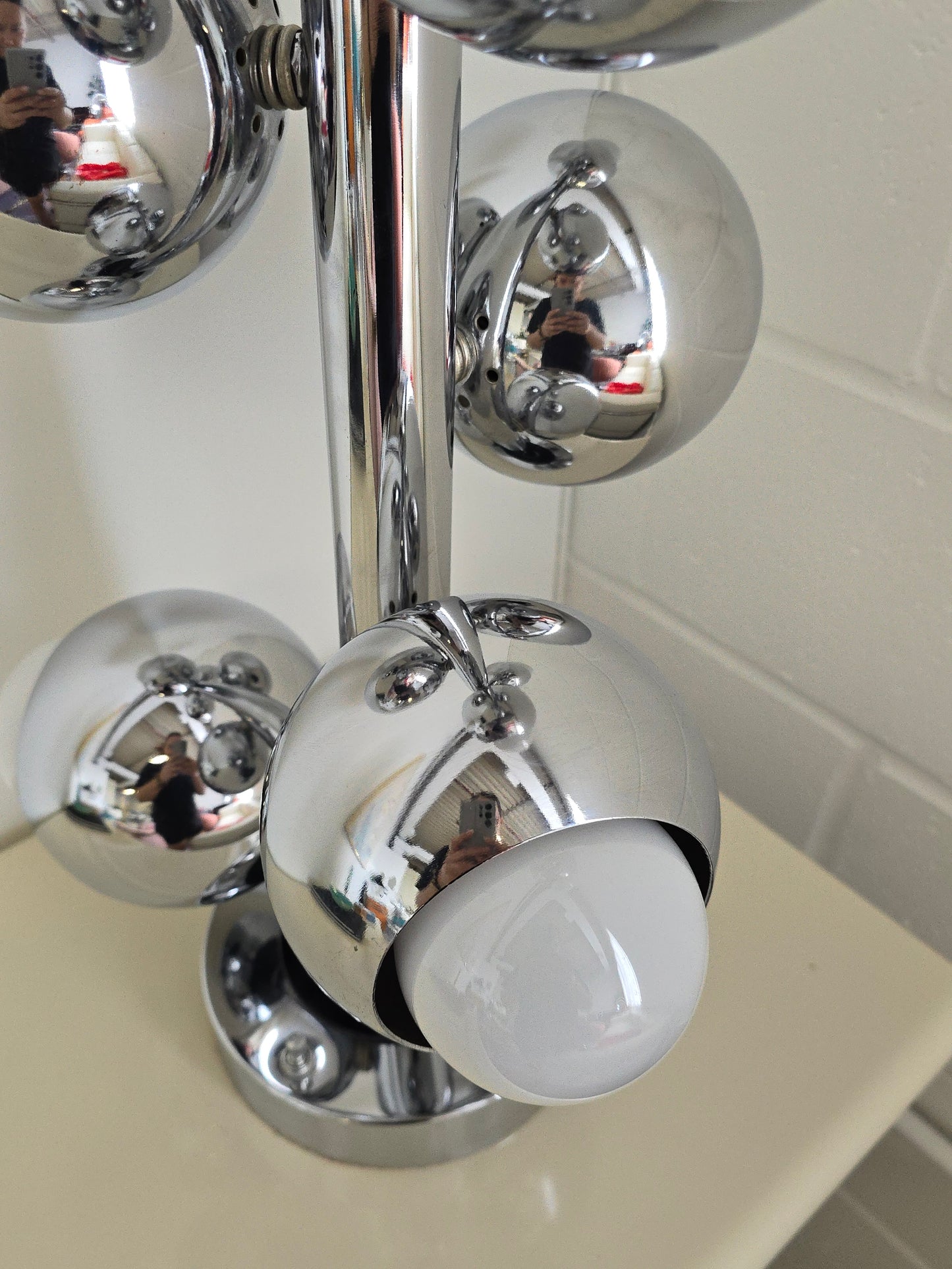 Chrome Six Light Table Lamp