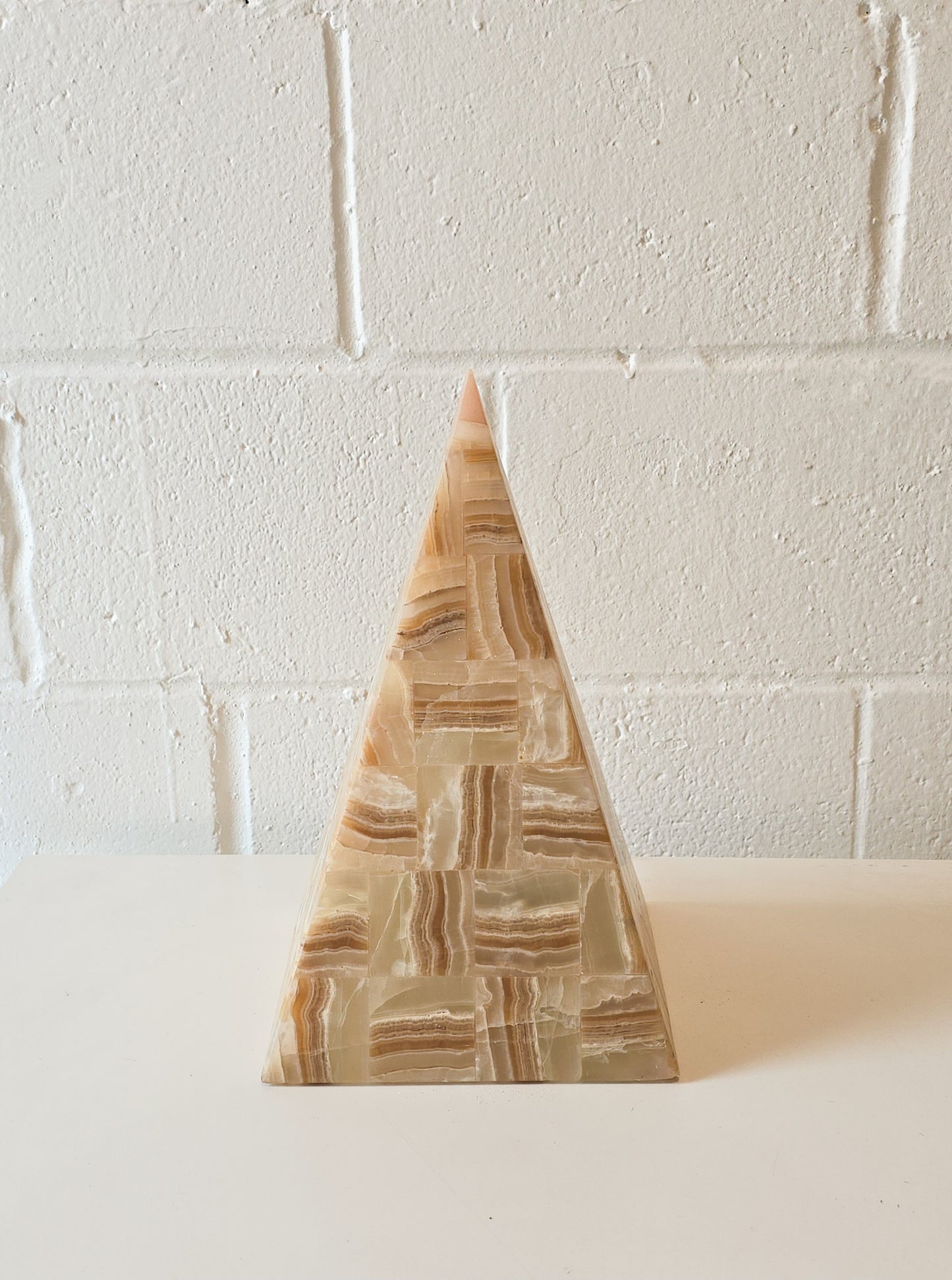 Onyx Stone Pyramid Lamp