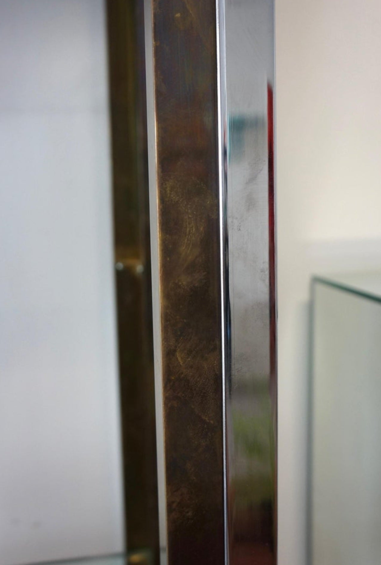 Chrome & Brass Shelving Unit Attr to Renato Zevi