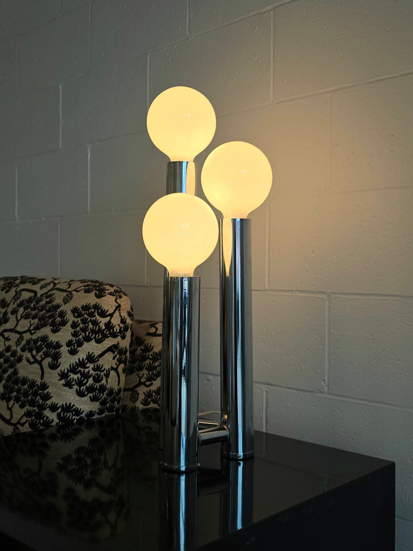 Chrome Tubular Table Lamp
