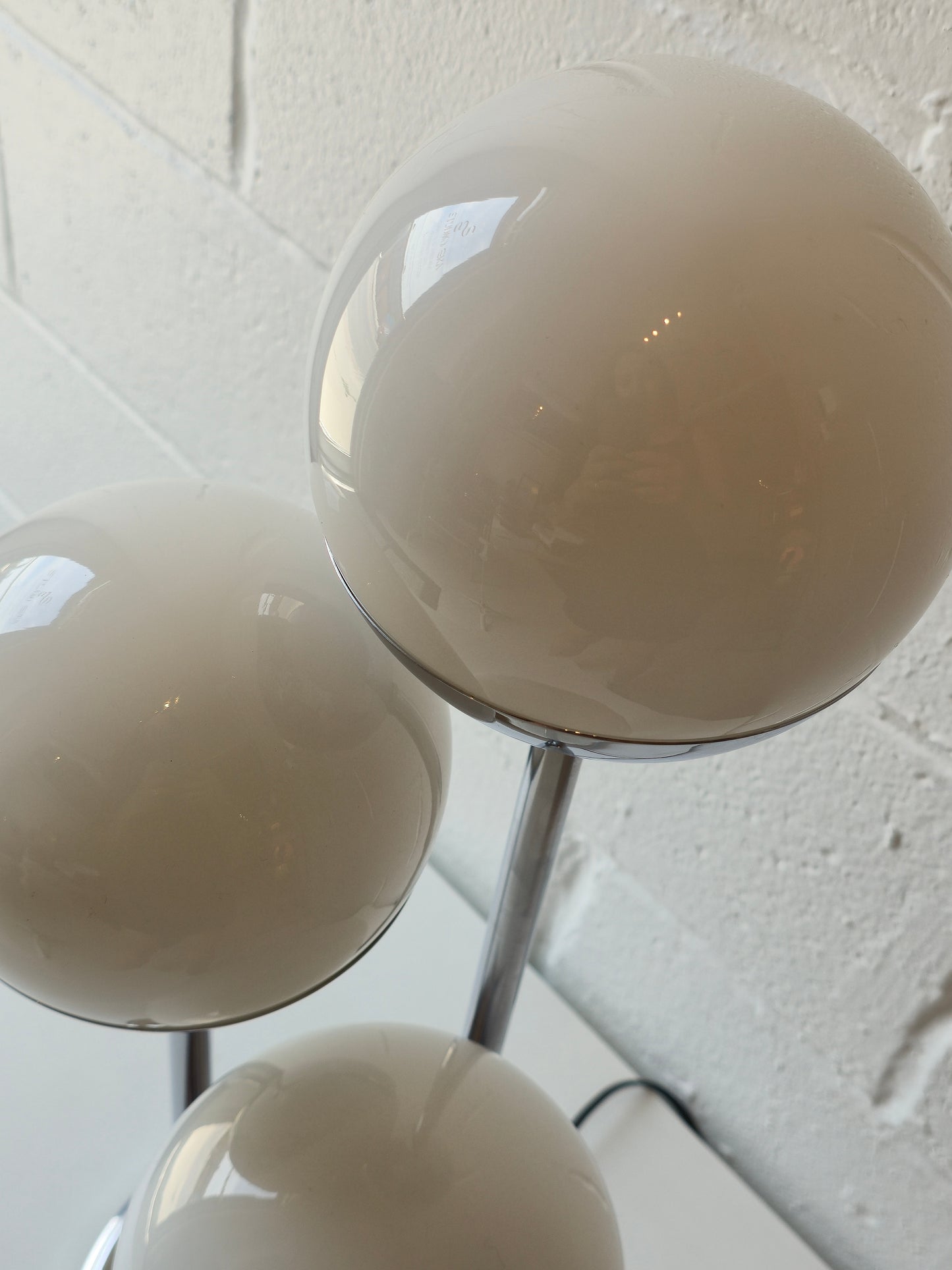 Chrome and Glass Globe Table Lamp