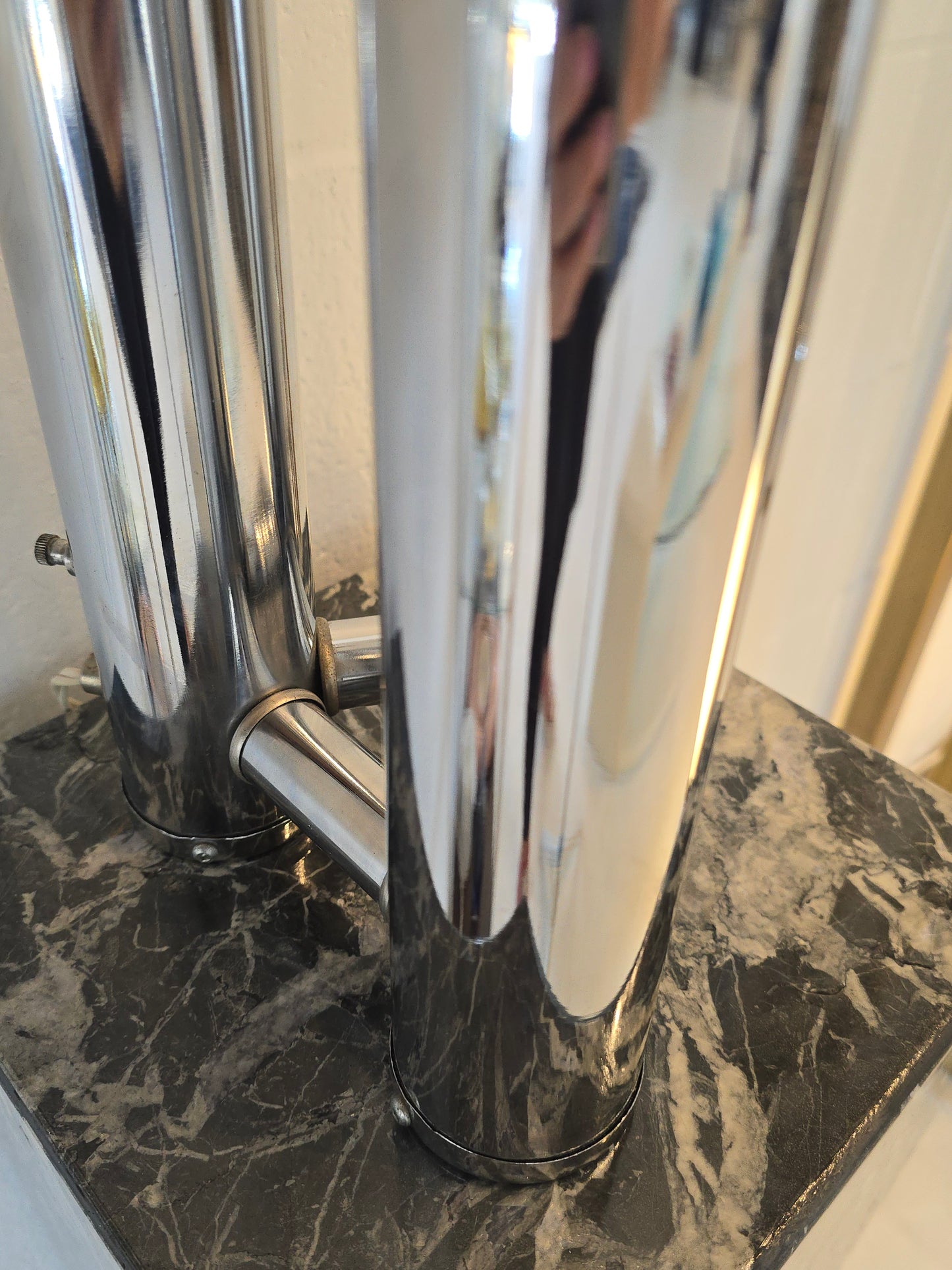 Chrome Tubular Table Lamp