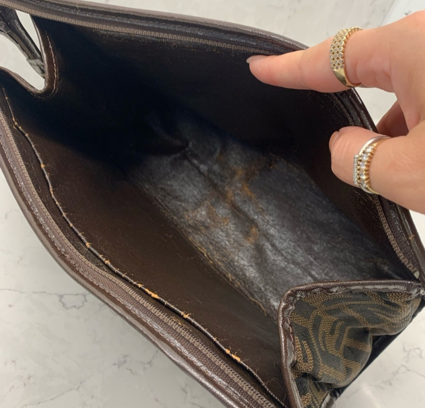 Fendi Zucca Hand Bag Clutch