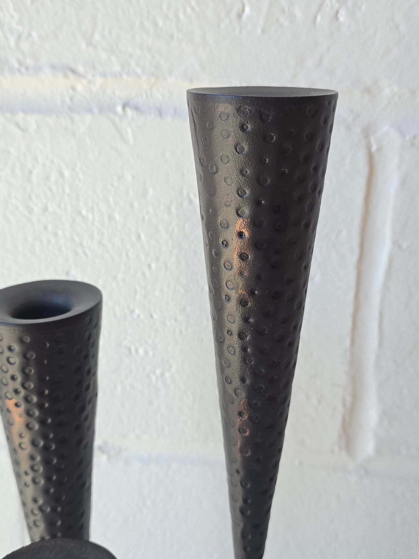 Brutalist Hammered Candelabra