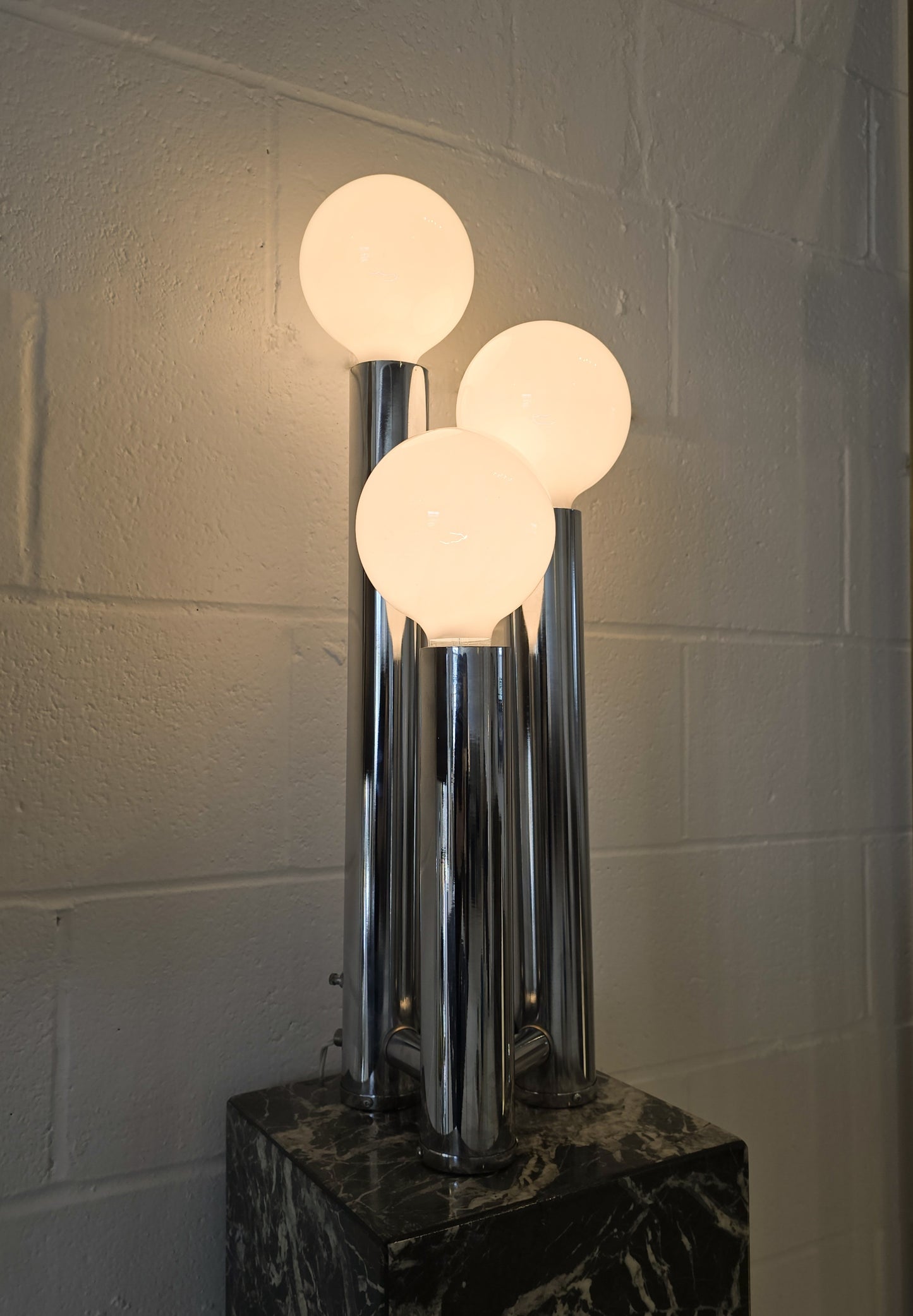Chrome Tubular Table Lamp