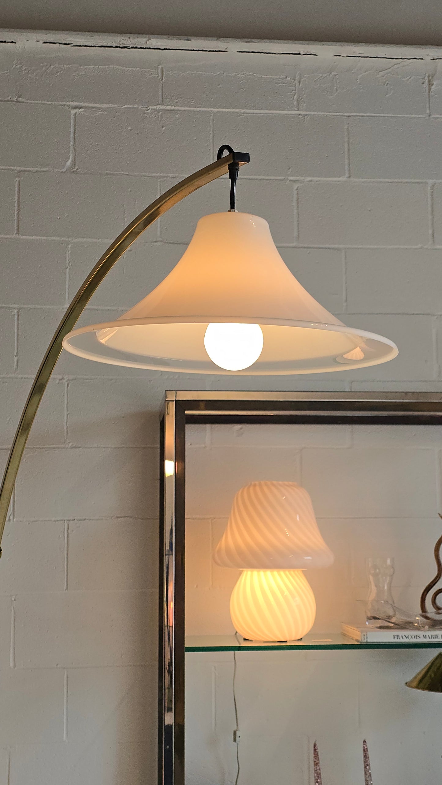 Brass Adjustable Arc Floor Lamp