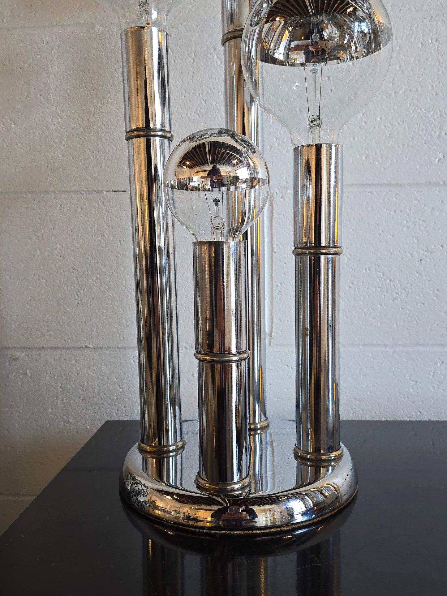 1970s Four Tier Chrome Lamp