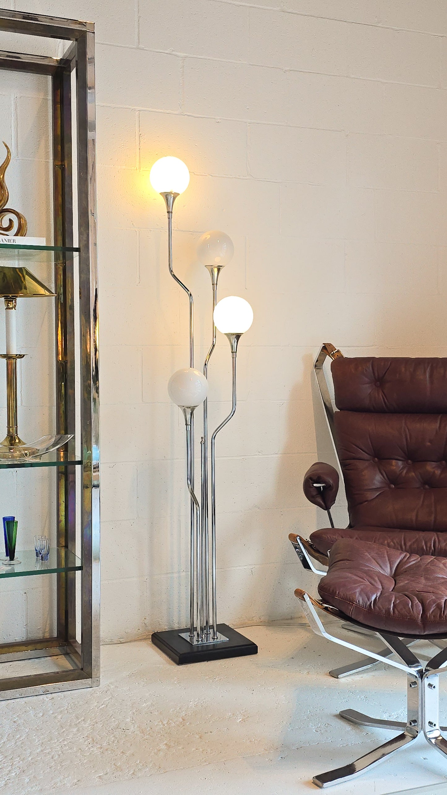 Chrome Floor Lamp Attributed to Reggiani