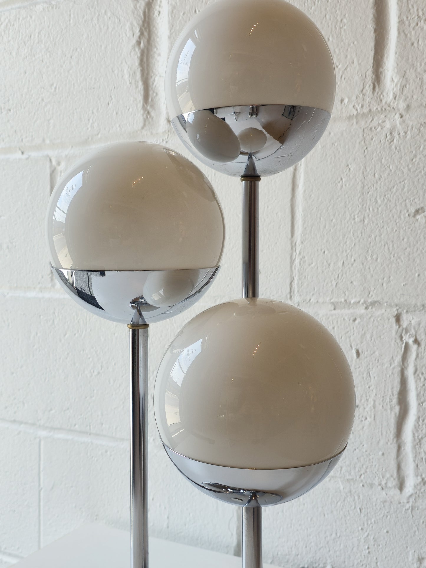 Chrome and Glass Globe Table Lamp
