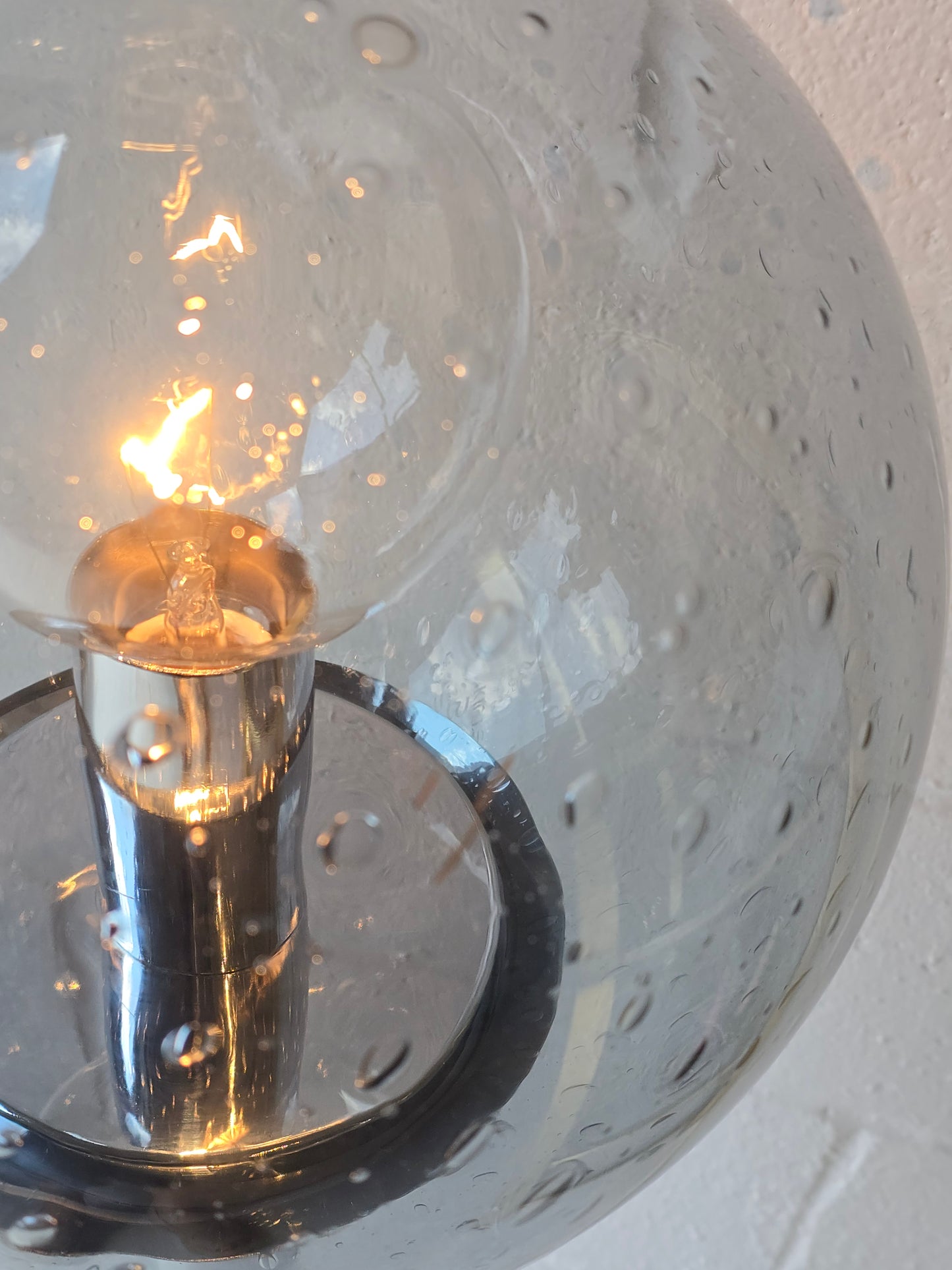 Glass Globe and Chrome Lamp