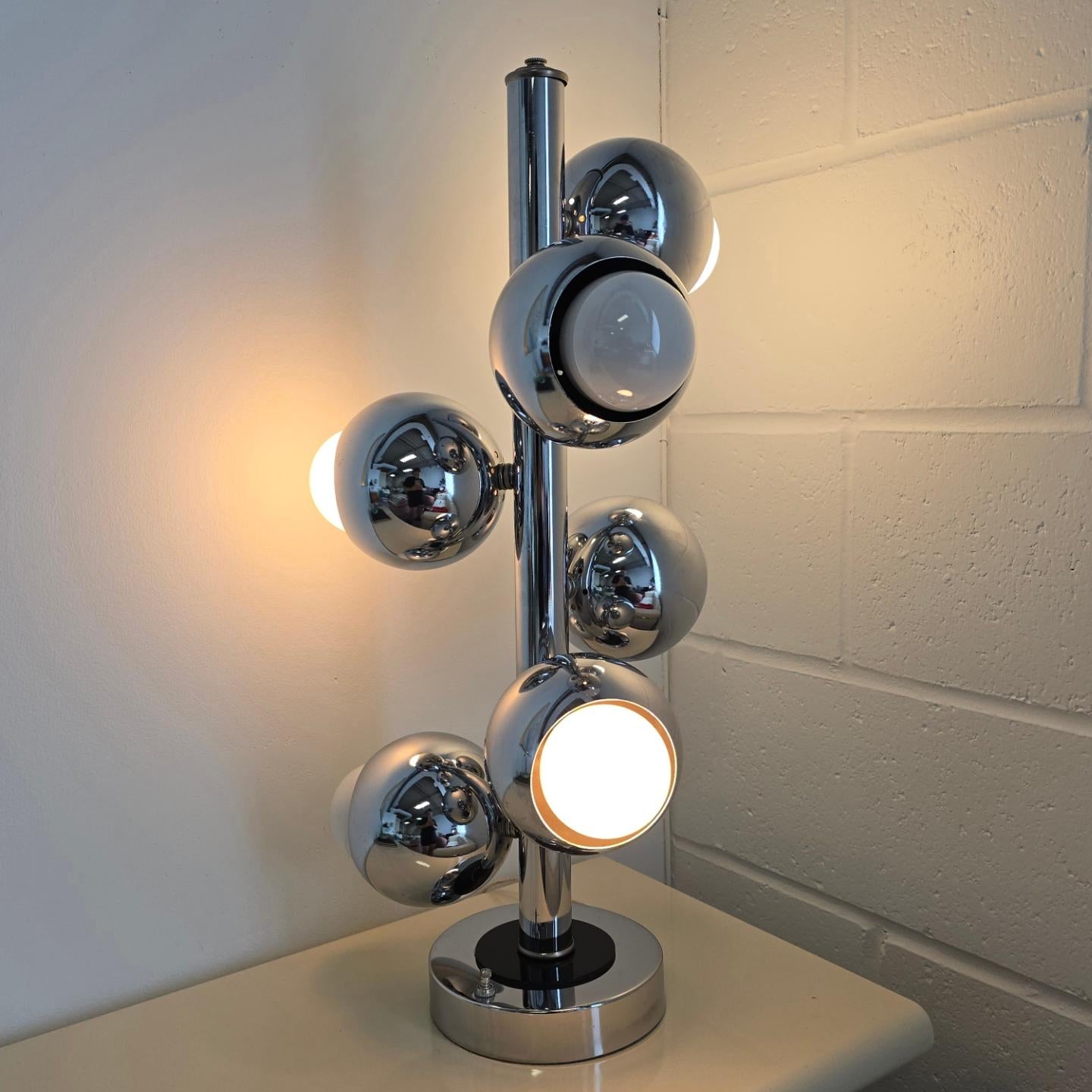 Chrome Six Light Table Lamp