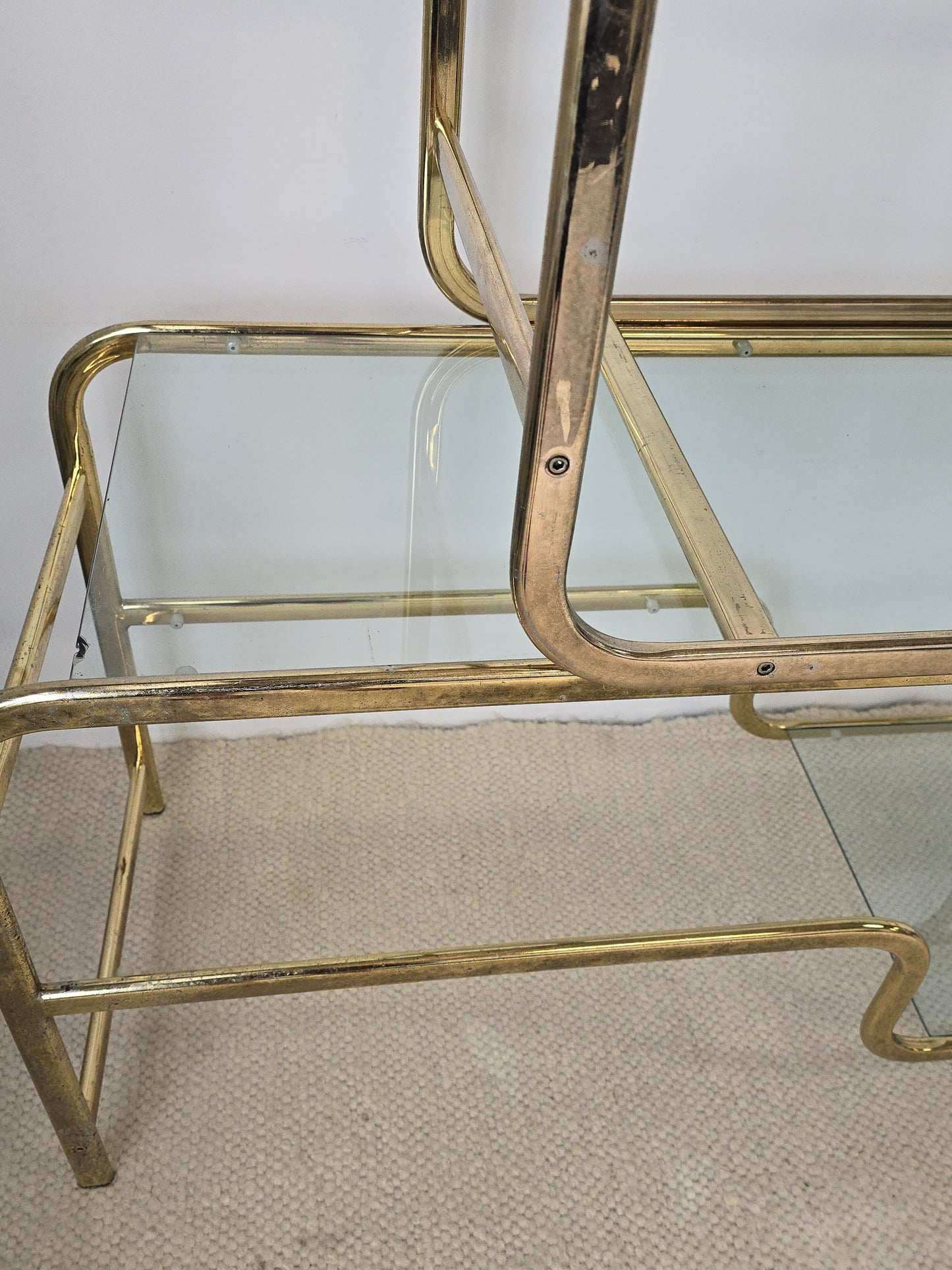 Brass & Glass Expandable Etagere