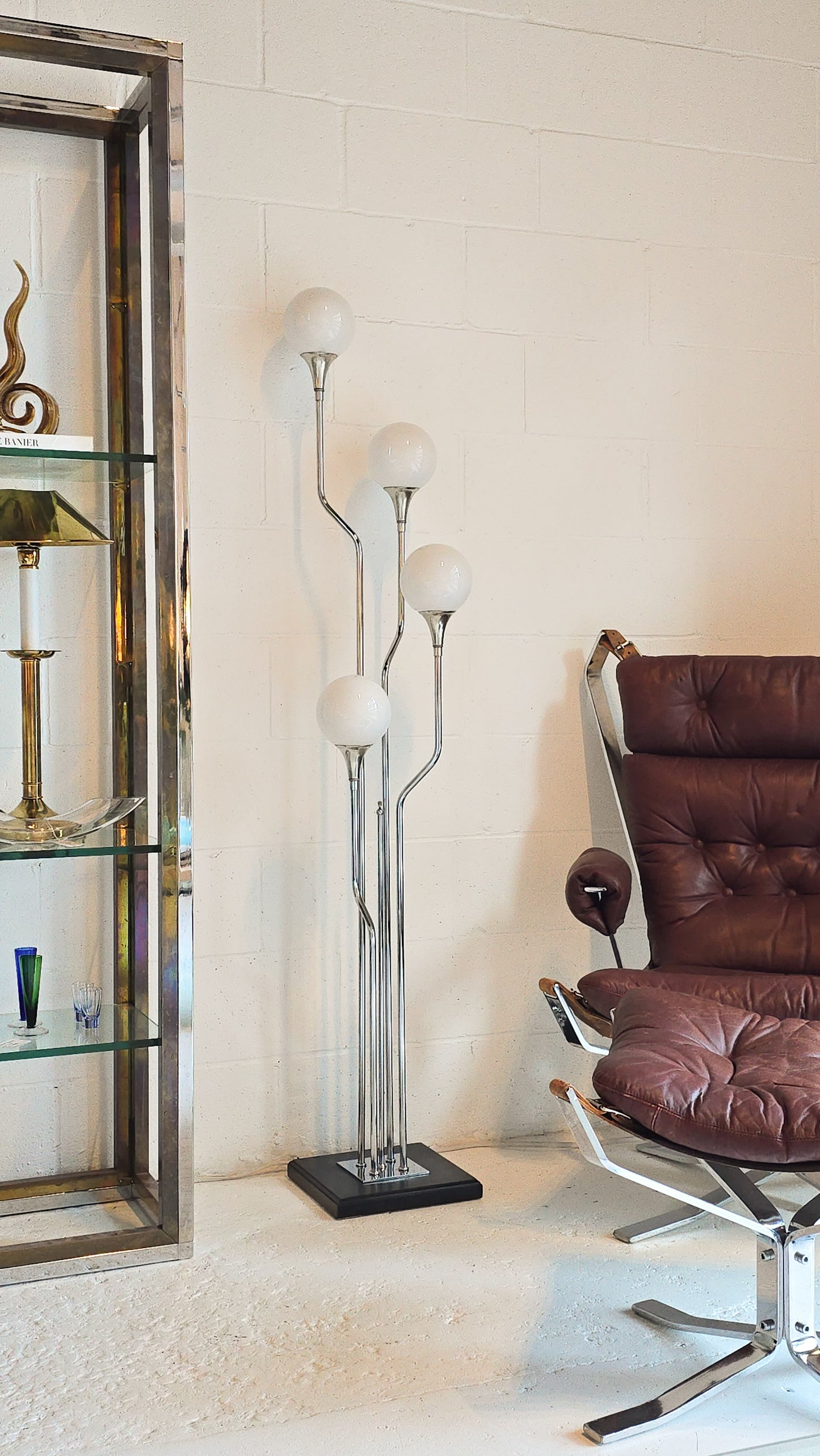 Chrome Floor Lamp Attributed to Reggiani