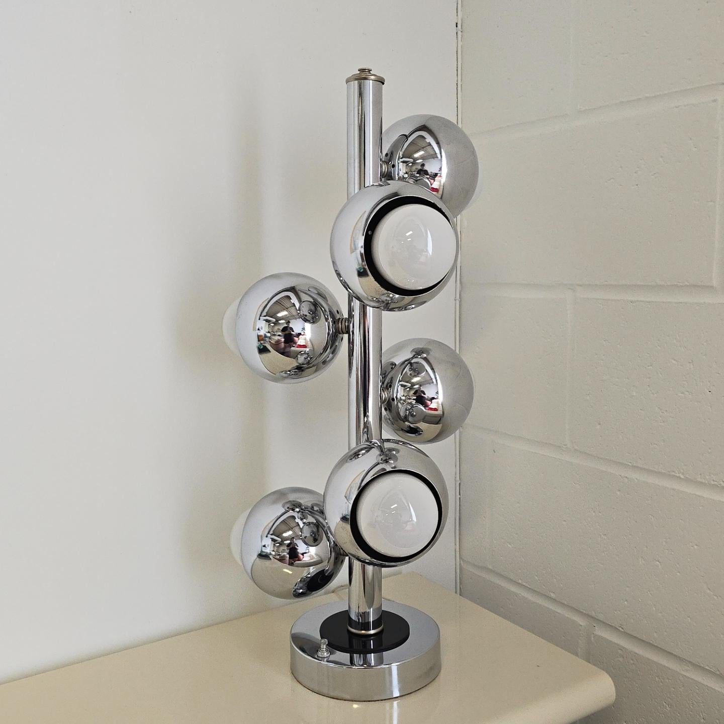 Chrome Six Light Table Lamp