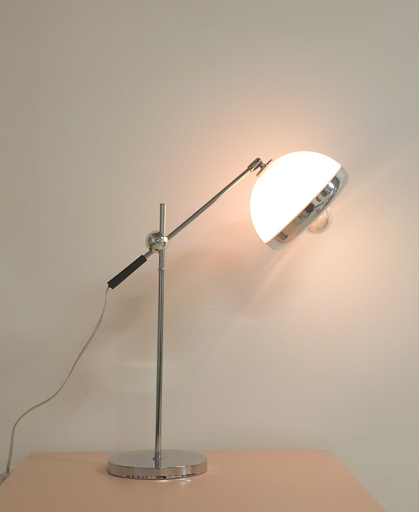 Chrome adjustable table lamp