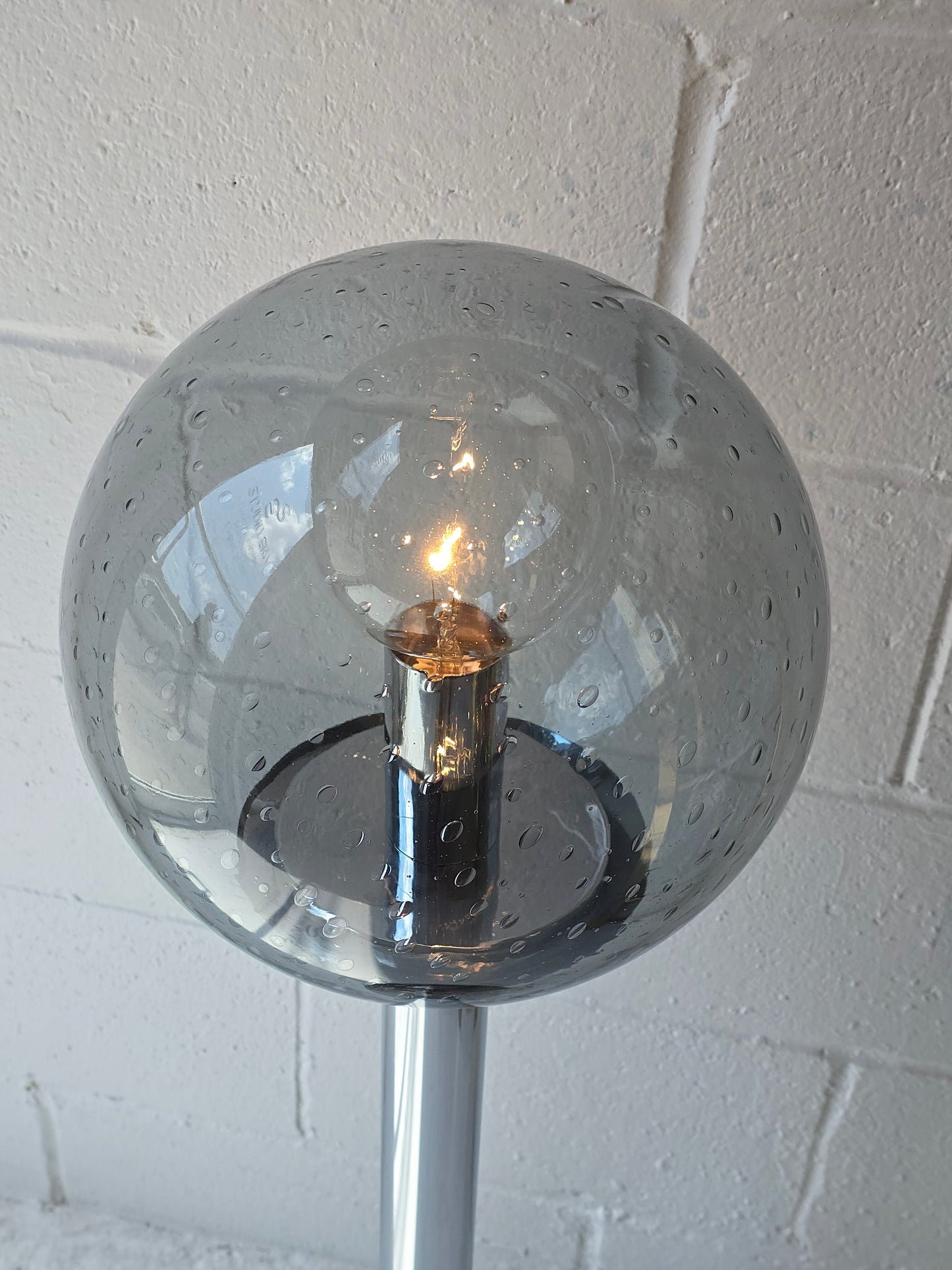 Glass Globe and Chrome Lamp