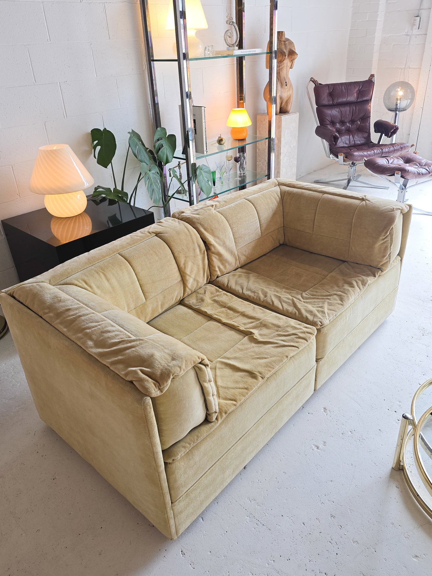 Low profile Modular two-piece sofa