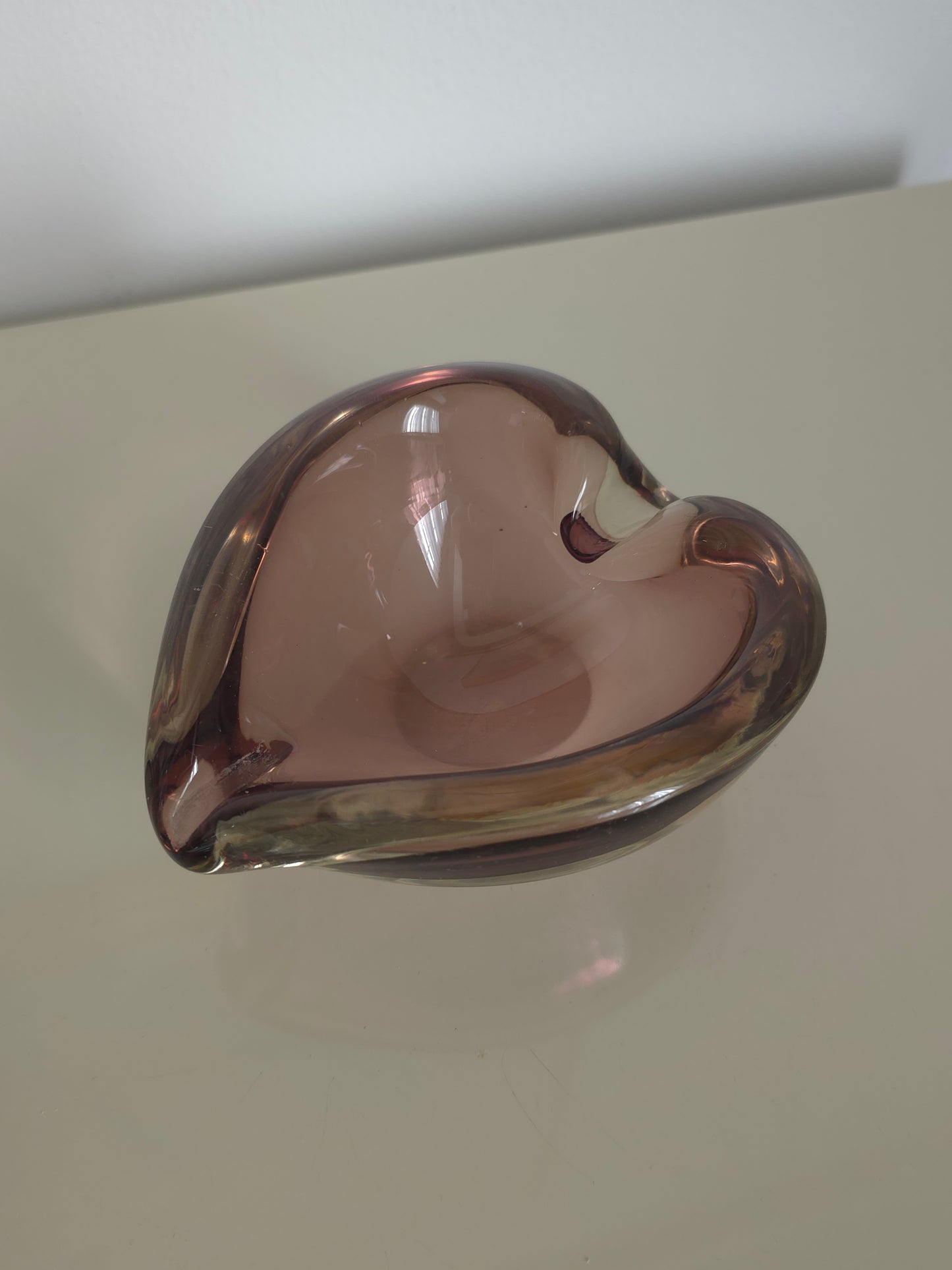 Heart Shaped Glass Dish Ashtray