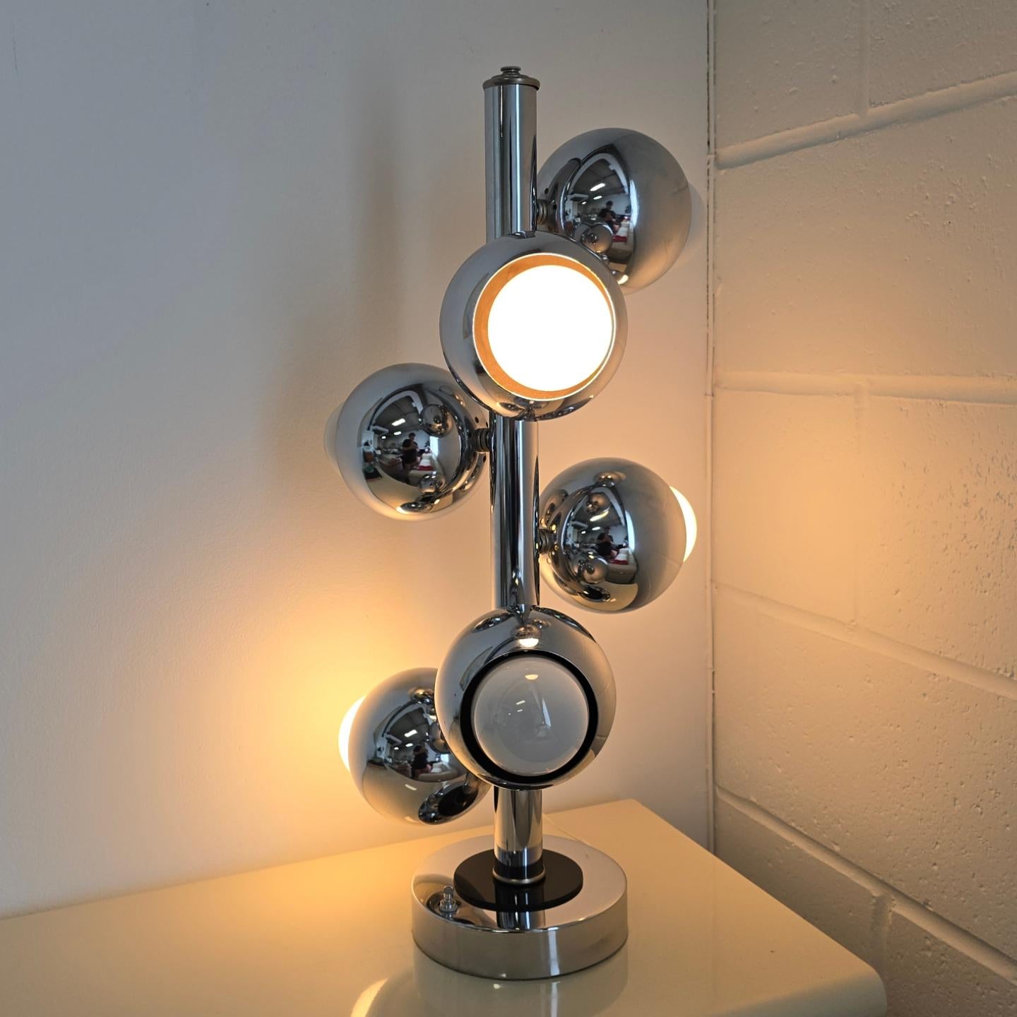 Chrome Six Light Table Lamp