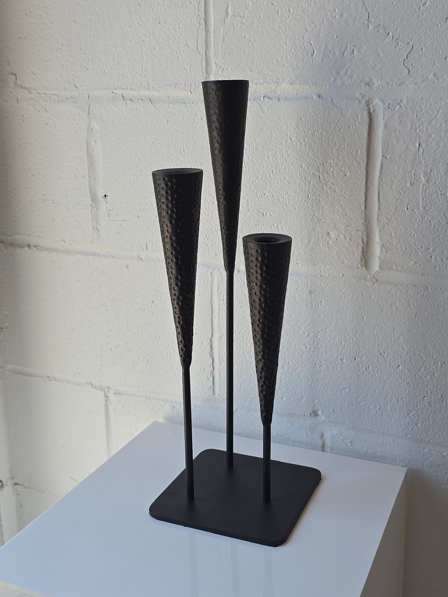 Brutalist Hammered Candelabra
