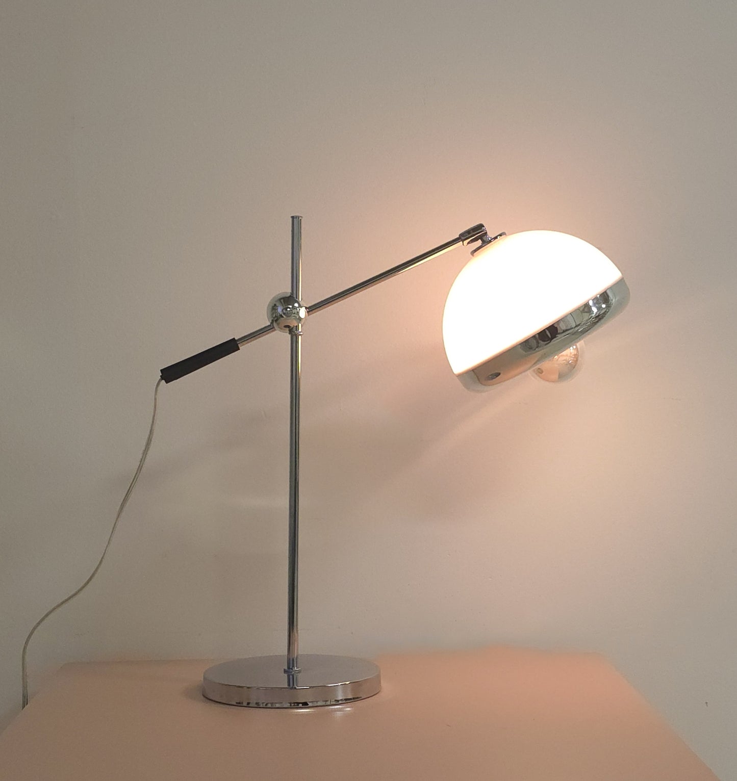 Chrome adjustable table lamp