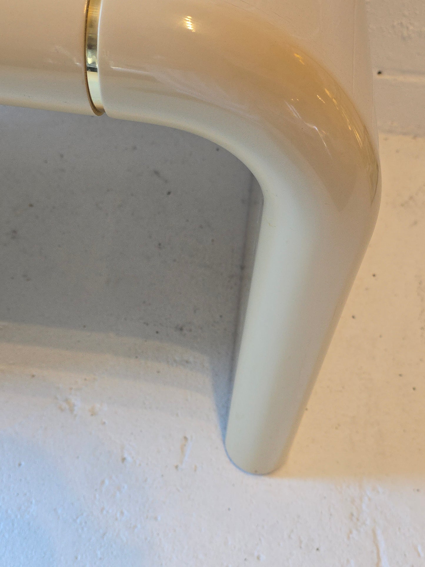 Cream Lacquered Waterfall Side Table