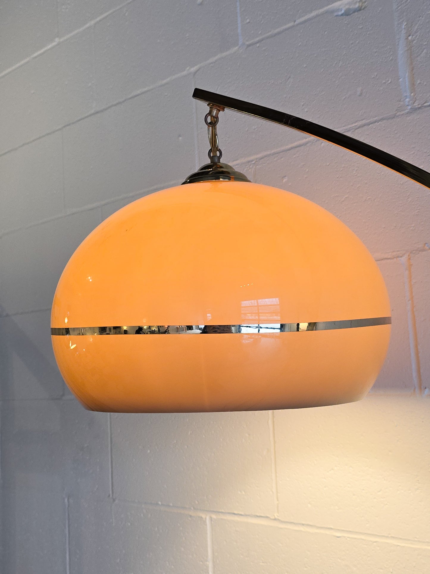 Brass and Acrylic Arc Floor Lamp