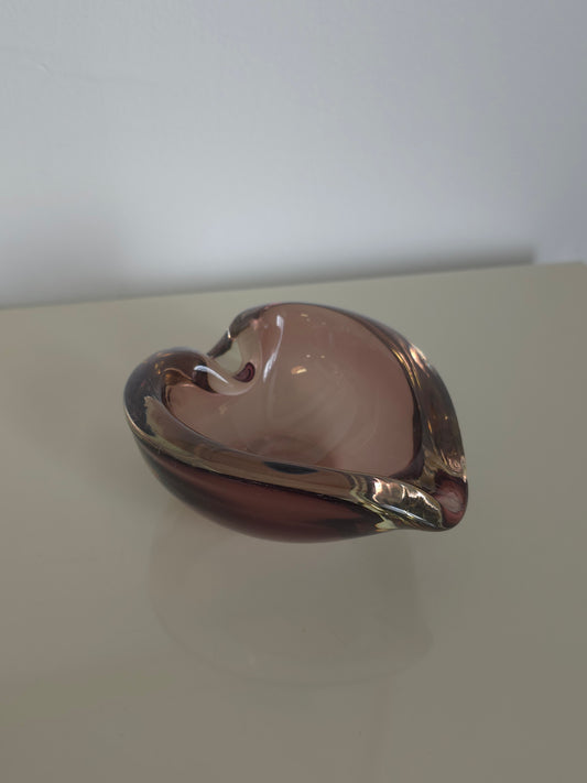 Heart Shaped Glass Dish Ashtray