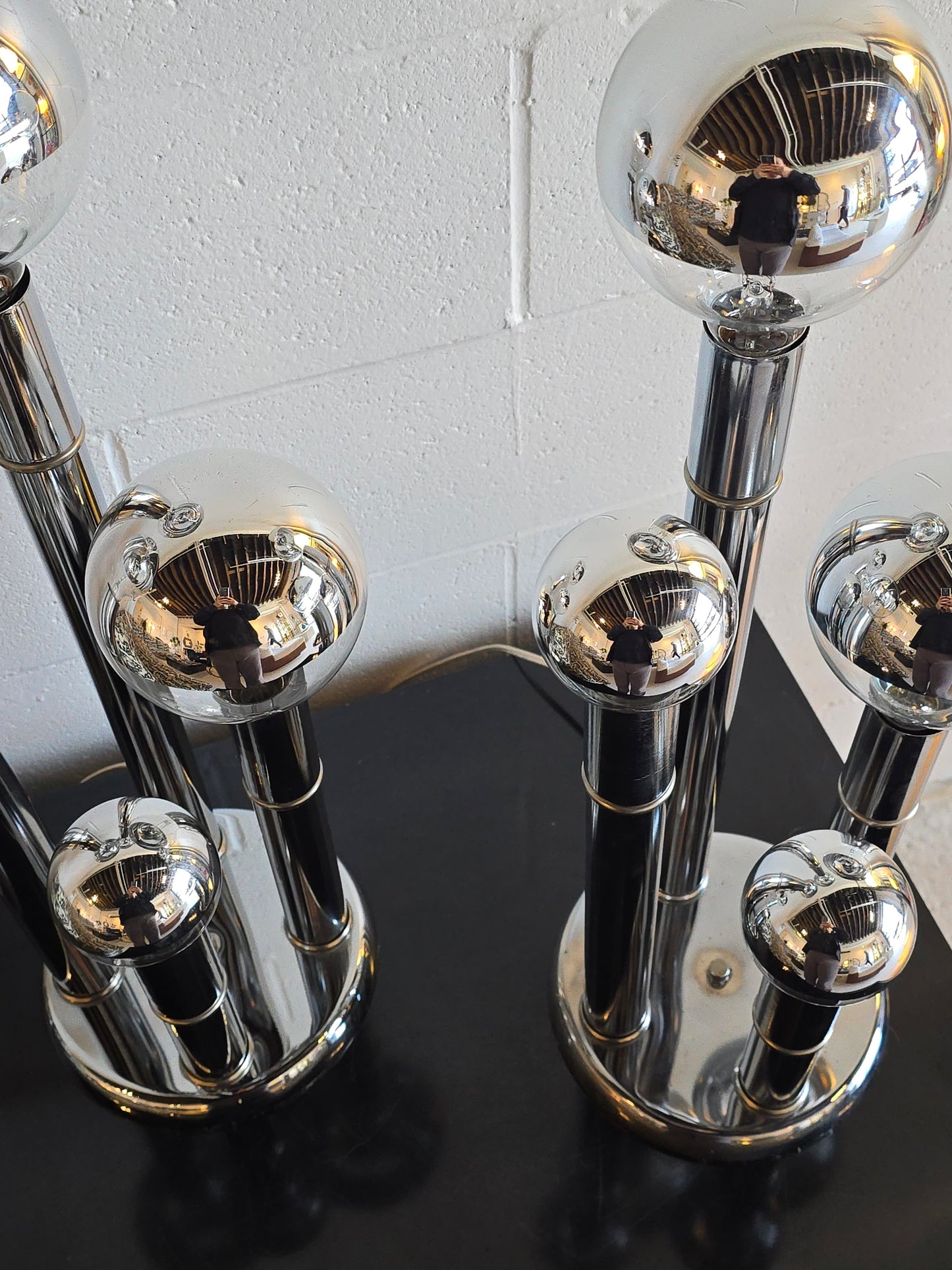 1970s Four Tier Chrome Lamp