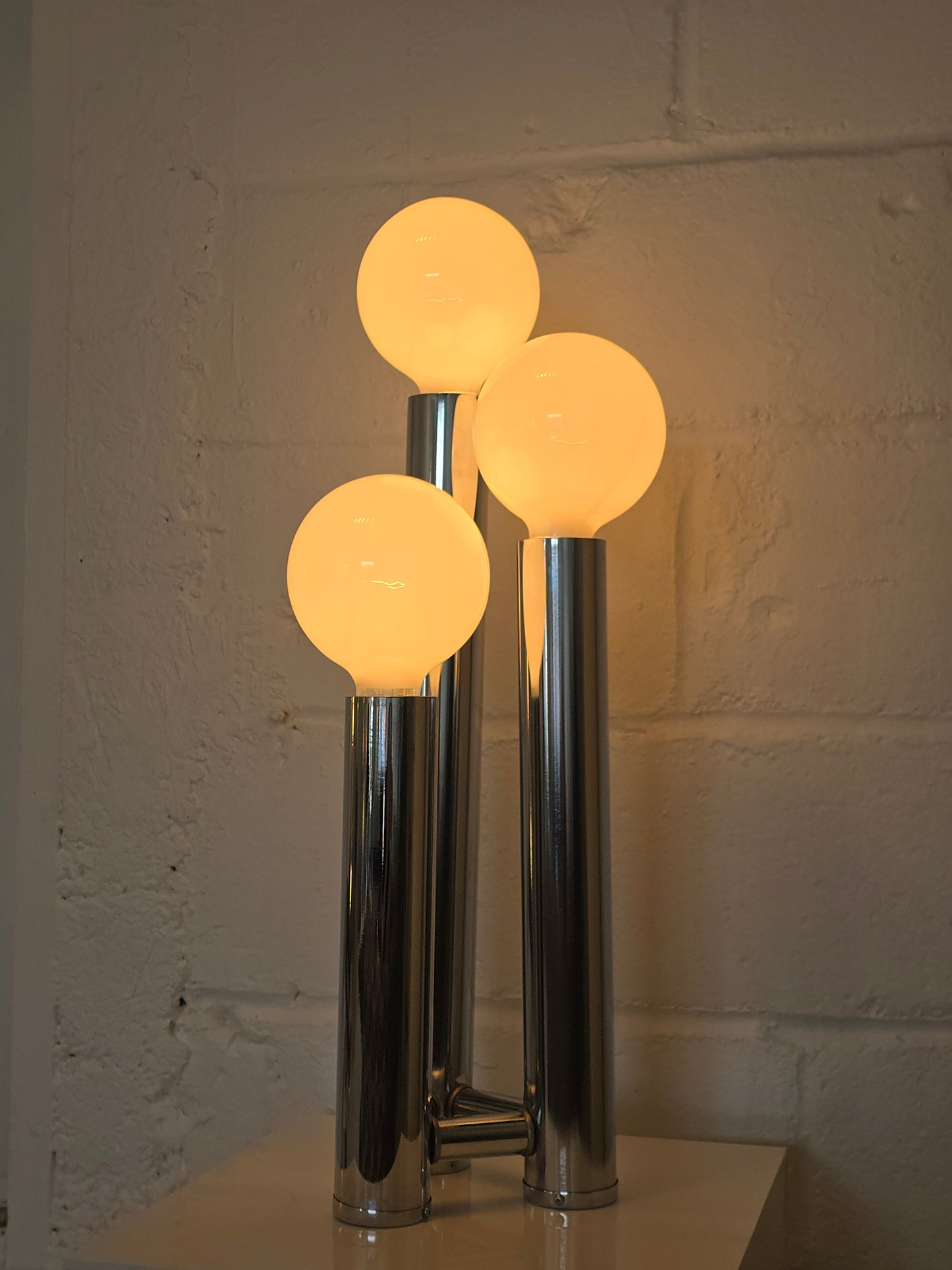 Tubular Chrome Table Lamp