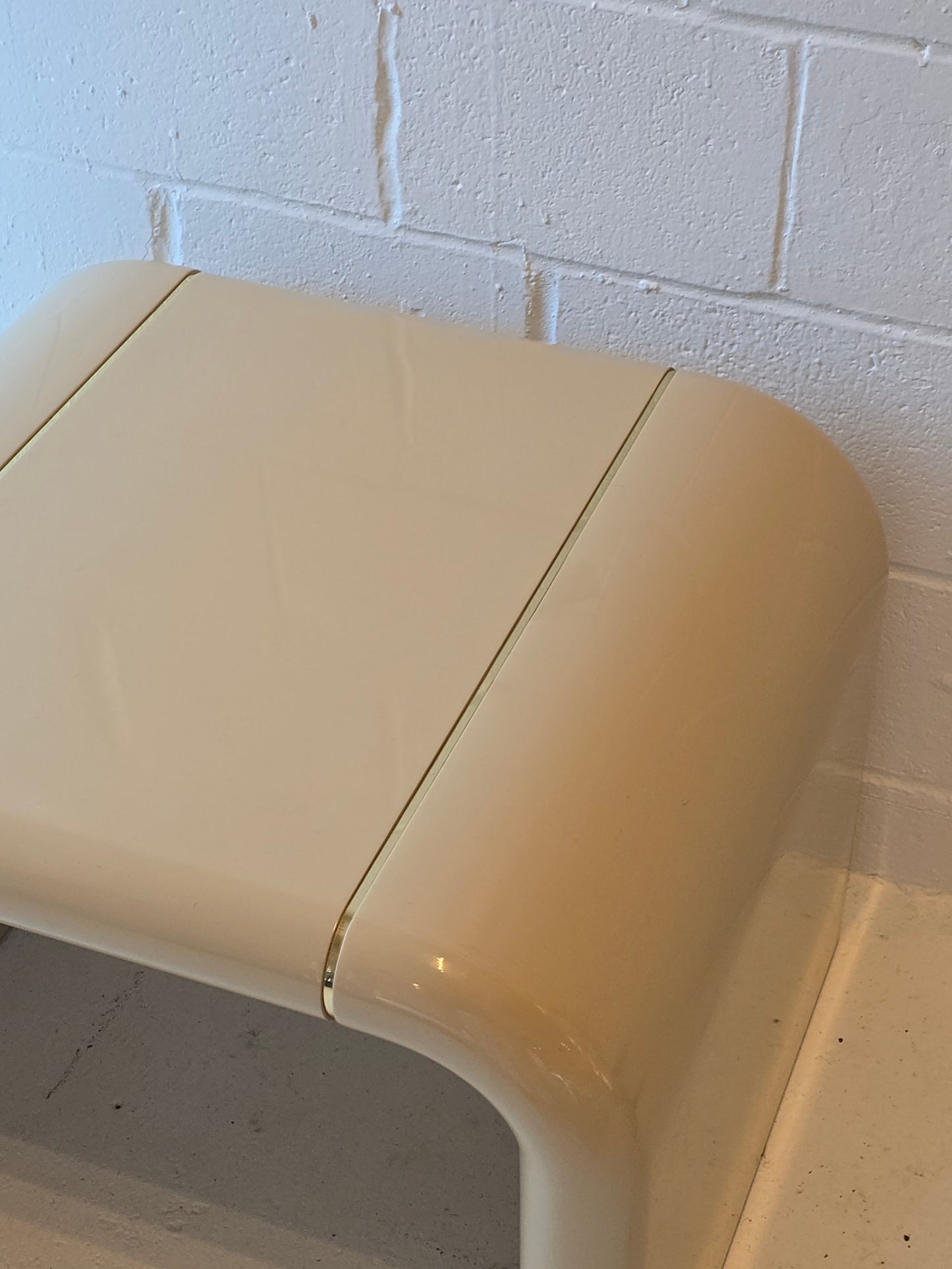 Cream Lacquered Waterfall Side Table