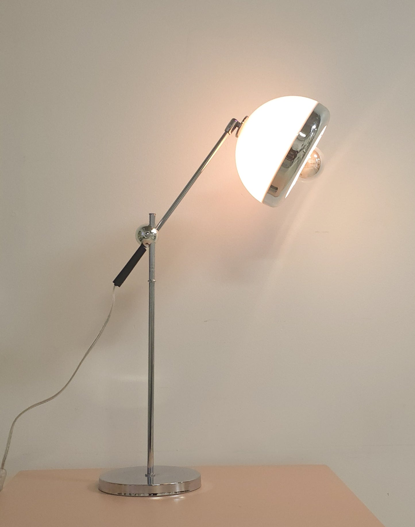 Chrome adjustable table lamp