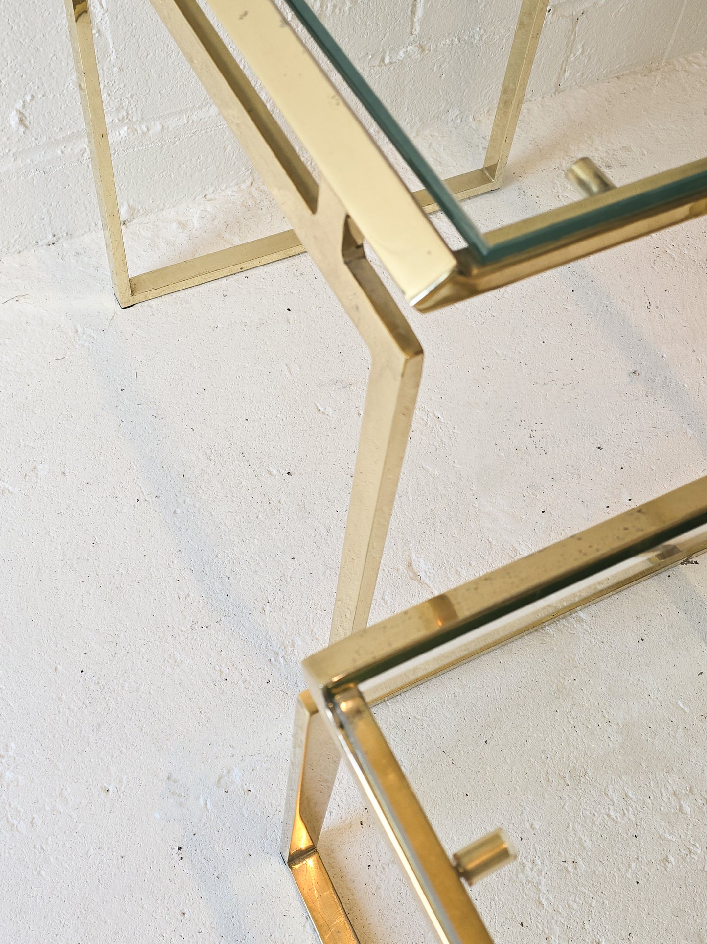 A Pair of Brass Nesting Tables