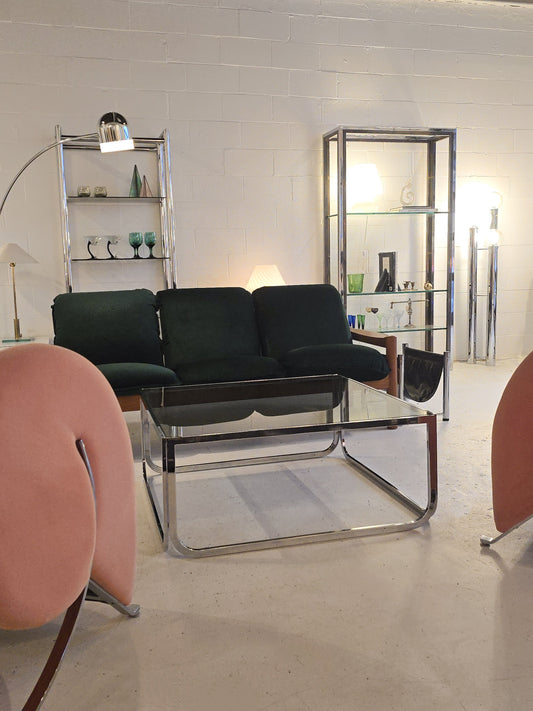 Chrome and Tinted Glass Coffee Table