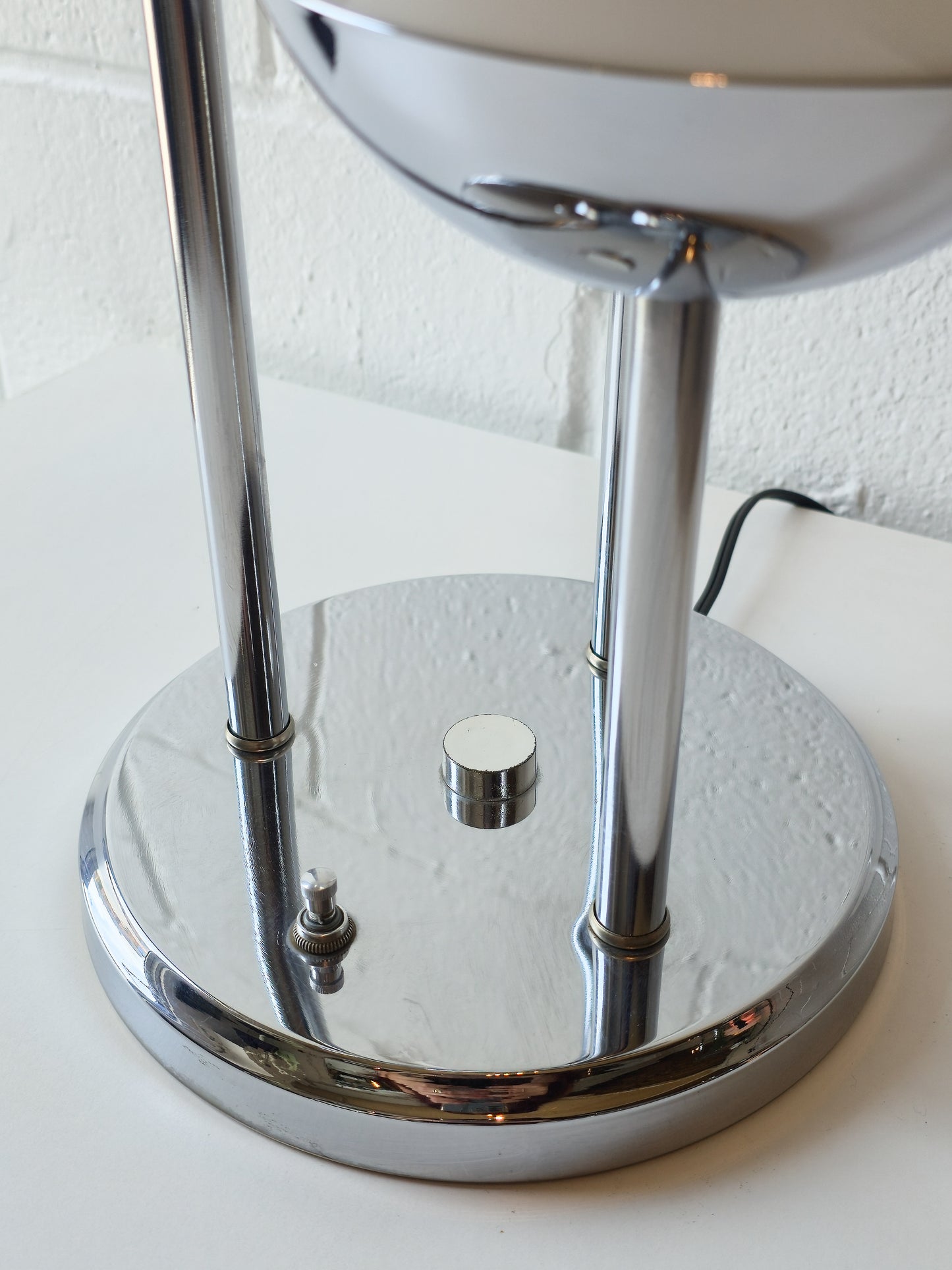 Chrome and Glass Globe Table Lamp