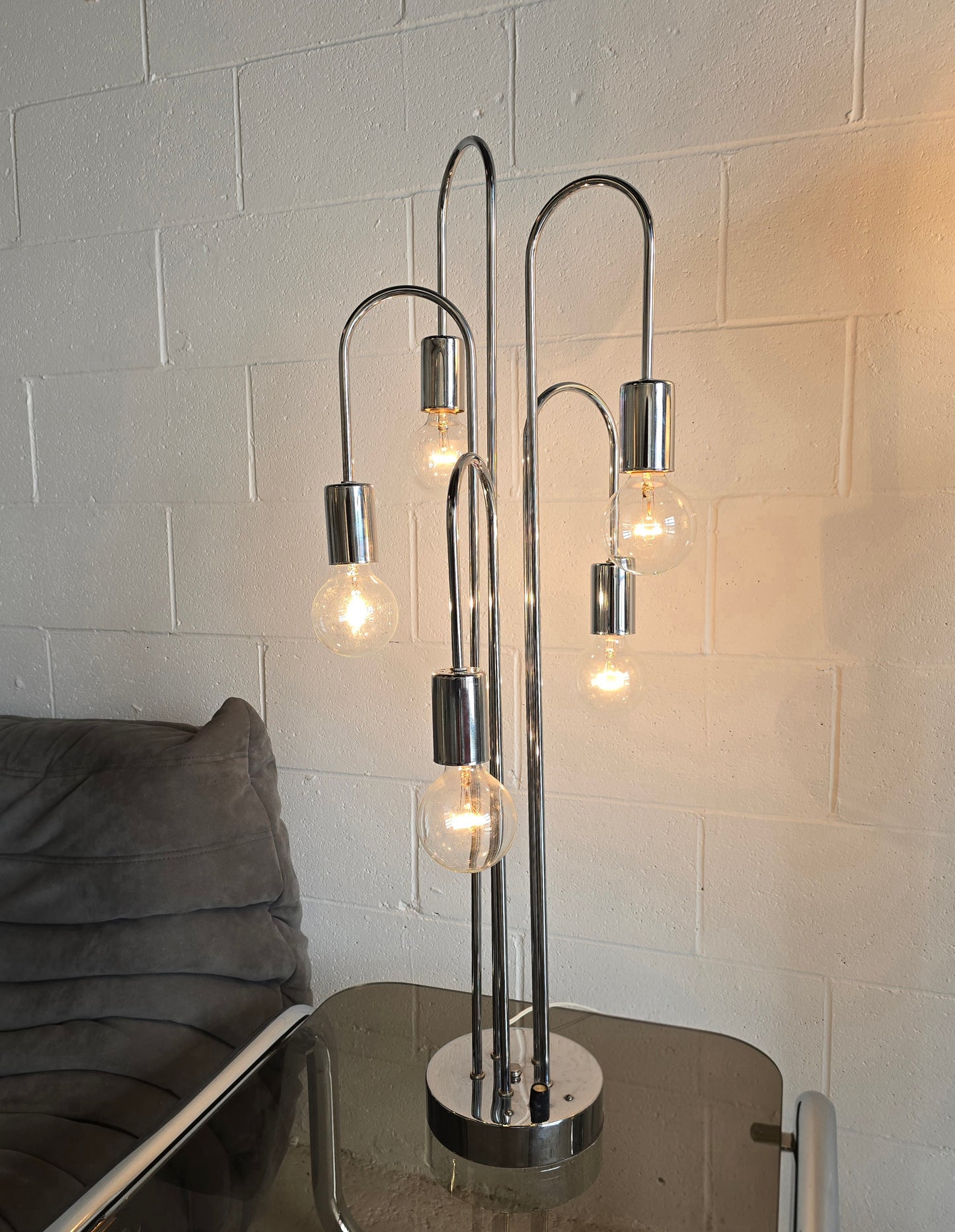 Waterfall Chrome Table Lamp
