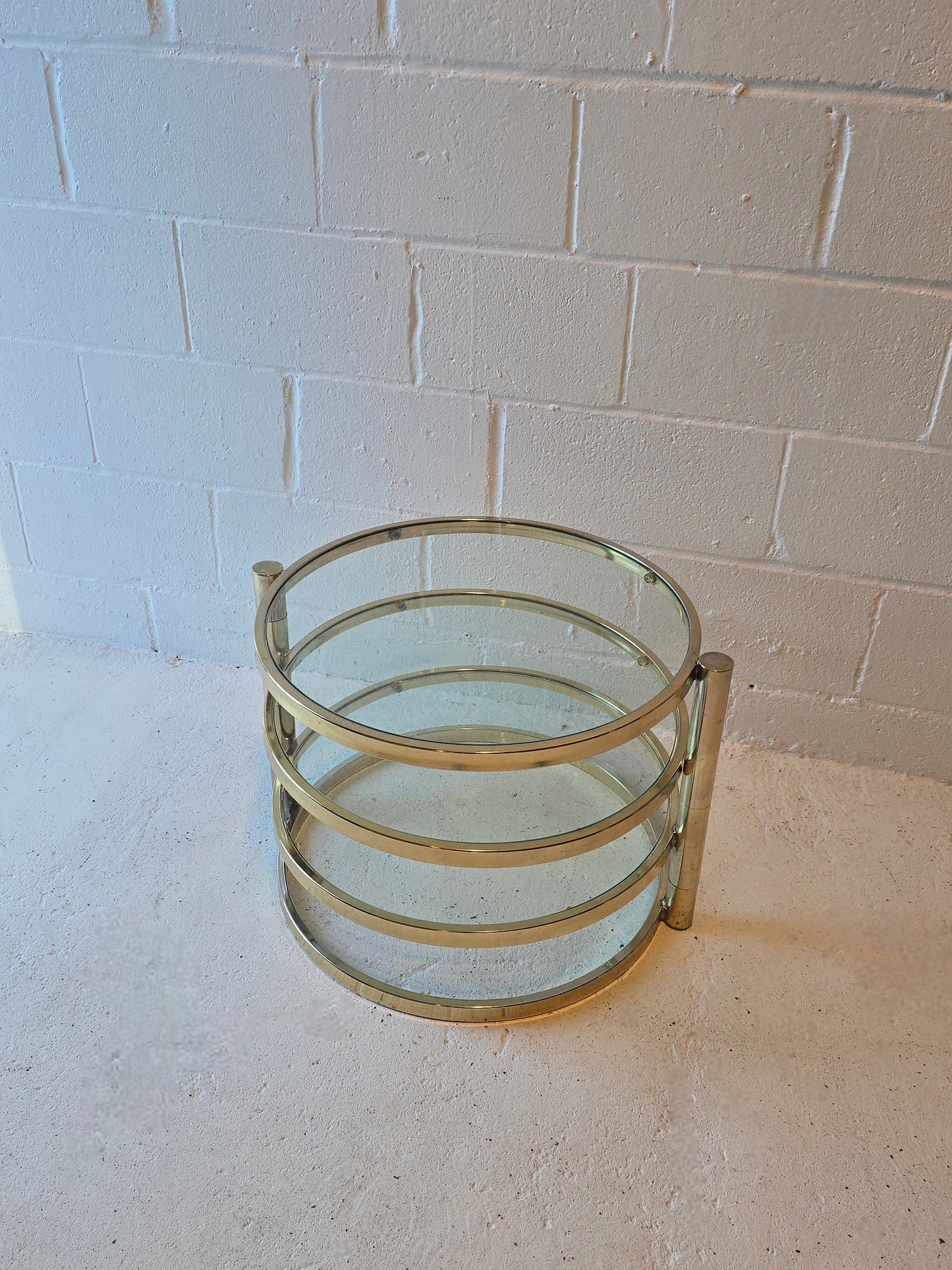 Brass and Glass Swivel Coffee Table