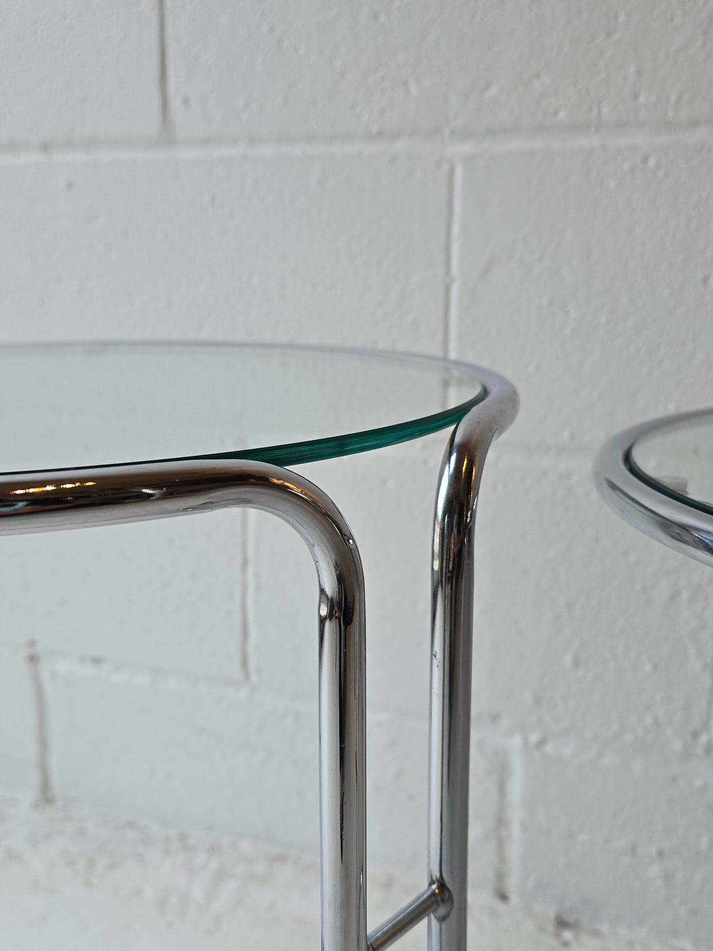 A pair of Chrome Nesting Tables